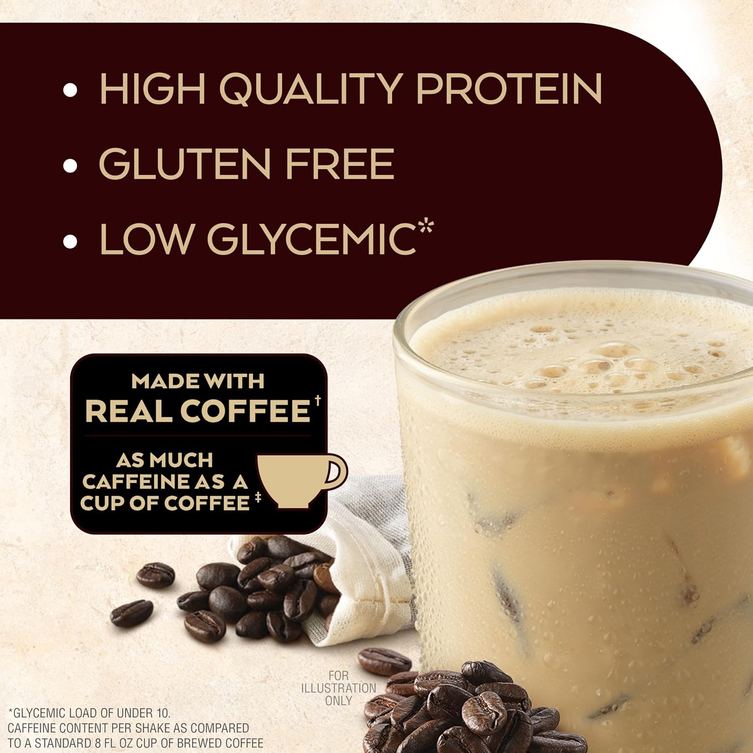Atkins Café au Lait Iced Coffee Flavored High Protein Shake, Low Sugar and Low Carb, Keto Friendly, Ready to Drink Protein Drink, Gluten Free