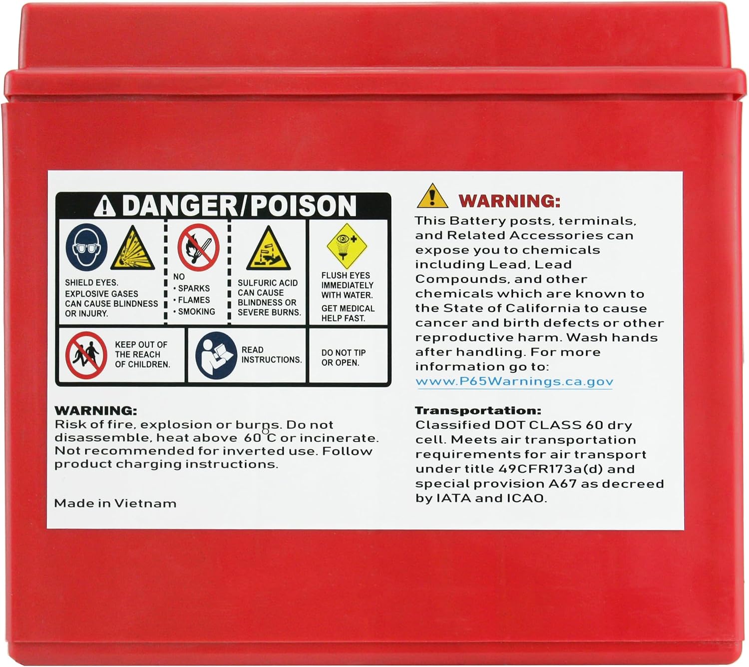 Banshee Replacement GYZ20H YTX20-BS YTX20H-BS YB16-B-CX 12V Sealed Motorcycle AGM Battery 18Ah