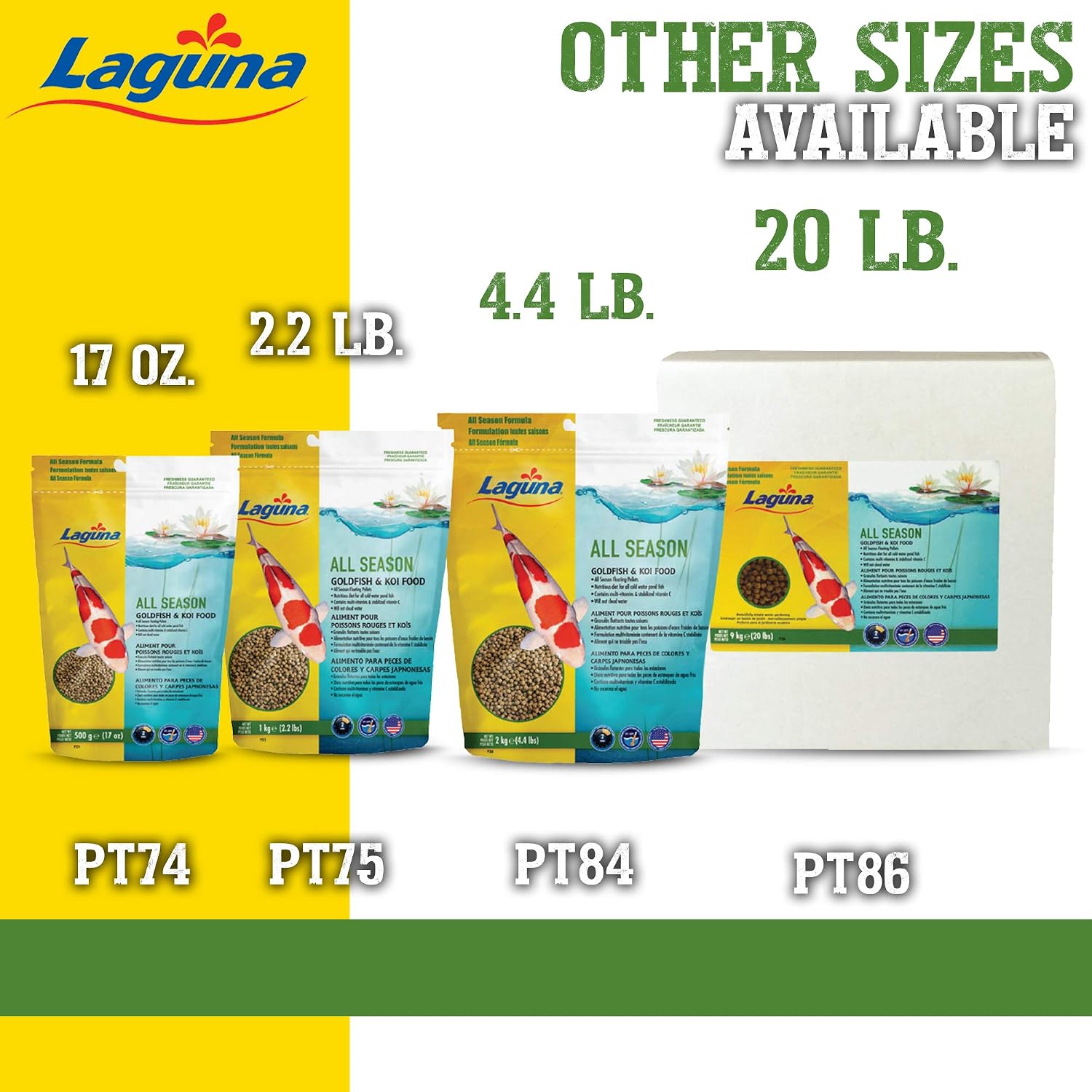 Laguna All Season Goldfish & Koi Floating Food, 17 oz