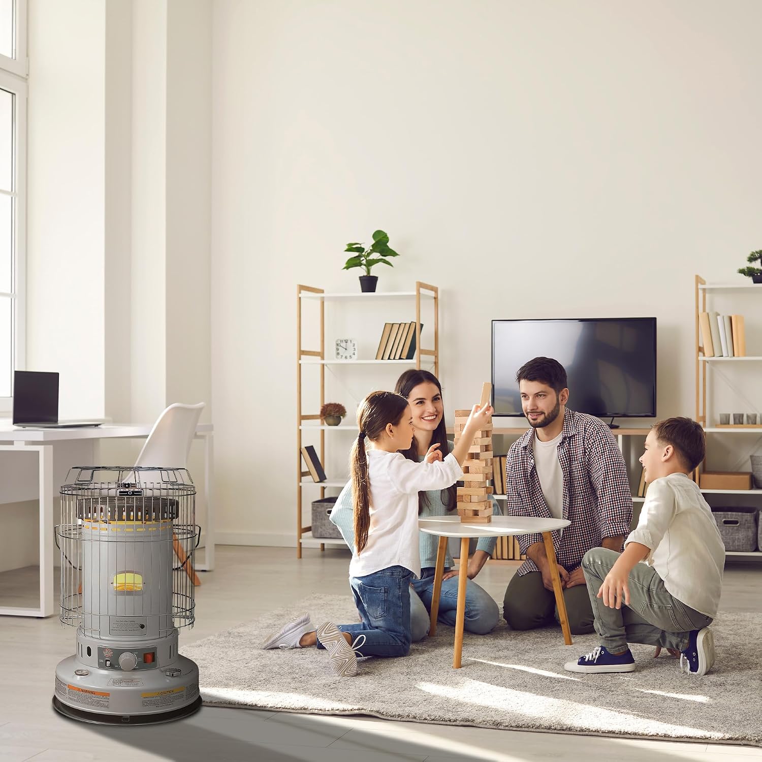 Comfort Glow Indoor Kerosene Convection Heater, 23, 800 BTUs, Grey - KW-24J | Heater for Winter Emergencies, 360 Degree Heating Radius, Heats up to 1