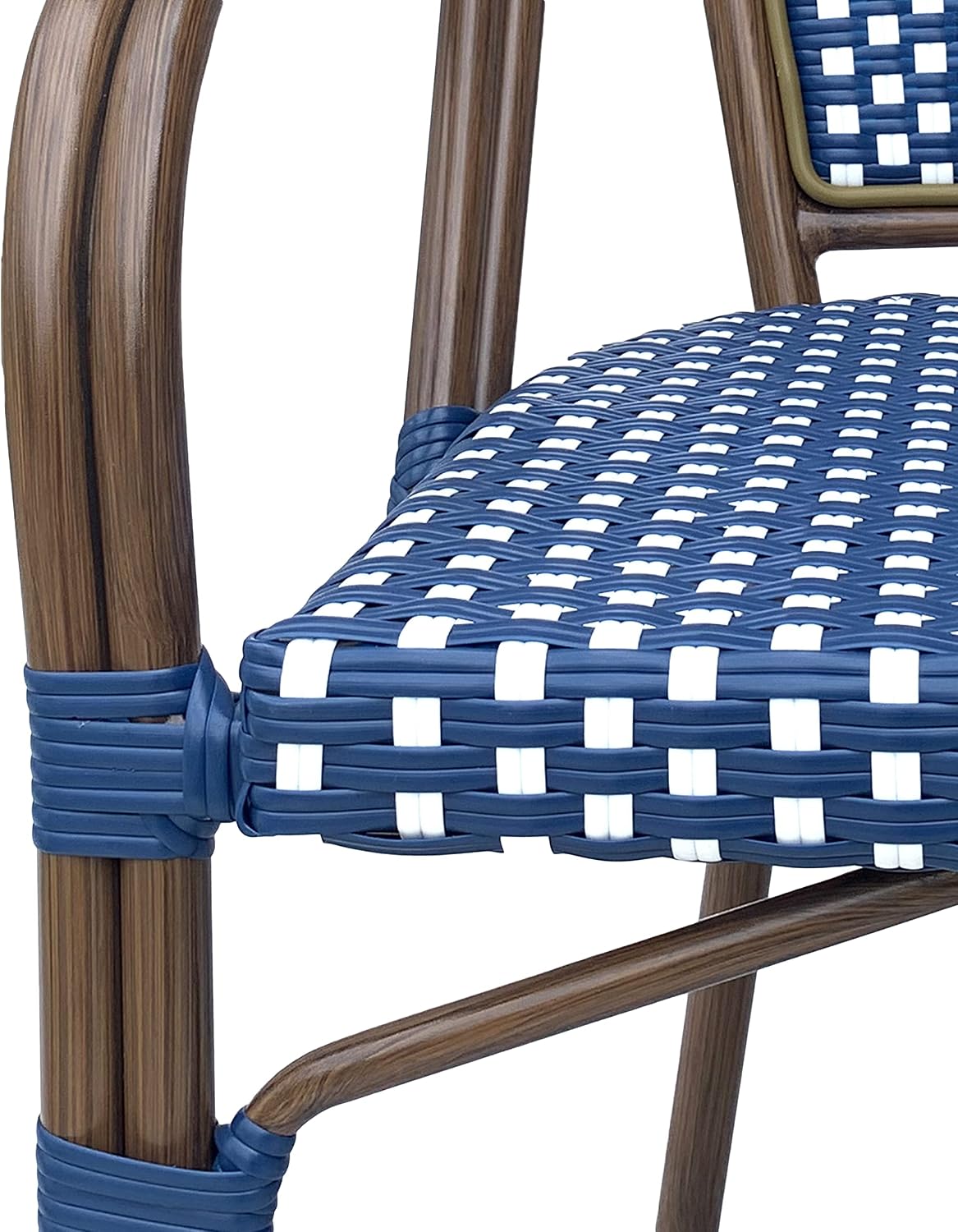 Christopher Knight Home Anastasia Outdoor French Bistro Chair (Set of 2), Black + White + Bamboo Print Finish