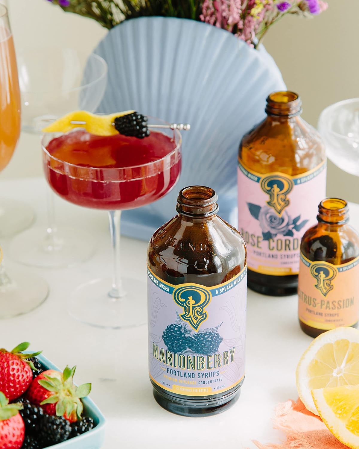 Portland Syrups Marionberry Syrup for Cocktails, 12 oz, 12 Servings