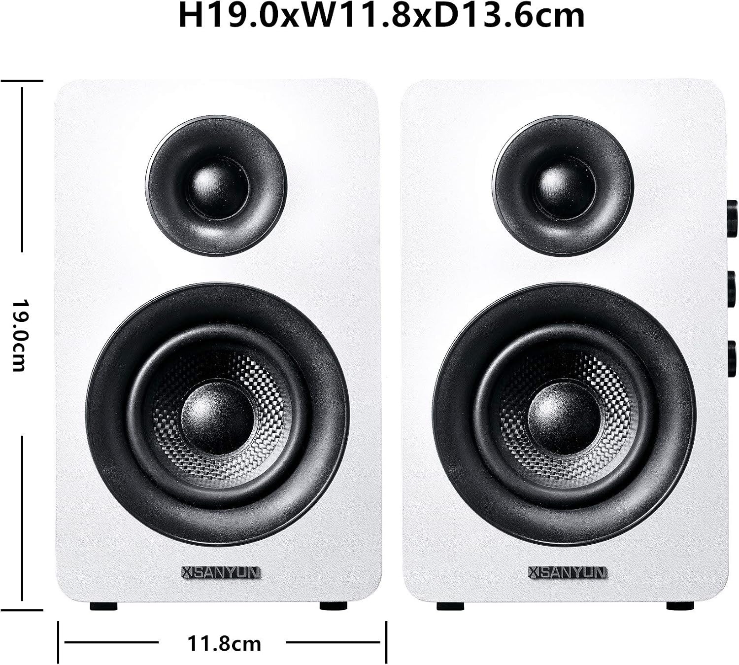 Sanyun SW208 3" Active Bluetooth 5.0 Bookshelf Speakers, Built-in 24bit DAC