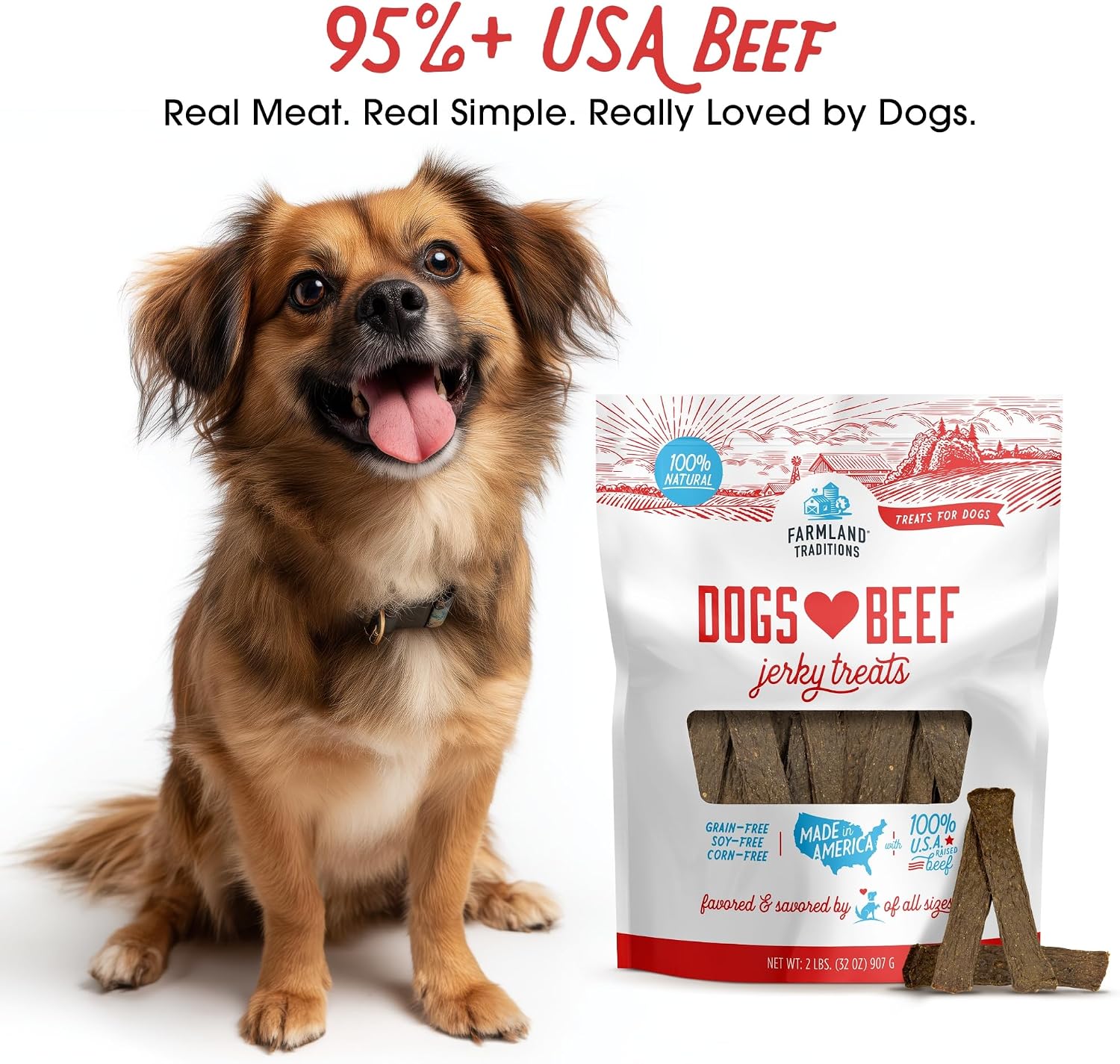 Farmland Traditions Filler Free Dogs Love Chicken Premium Jerky Treats for Dogs, 3 lb. Bag