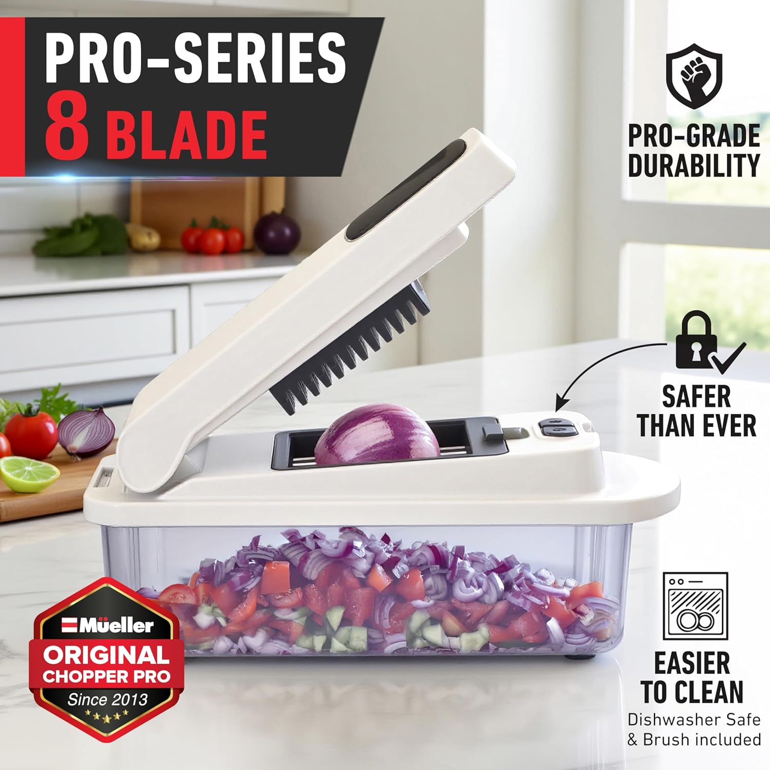 Mueller The Real Original Pro Vegetable Chopper & Mandoline Slicer, 10-in-1