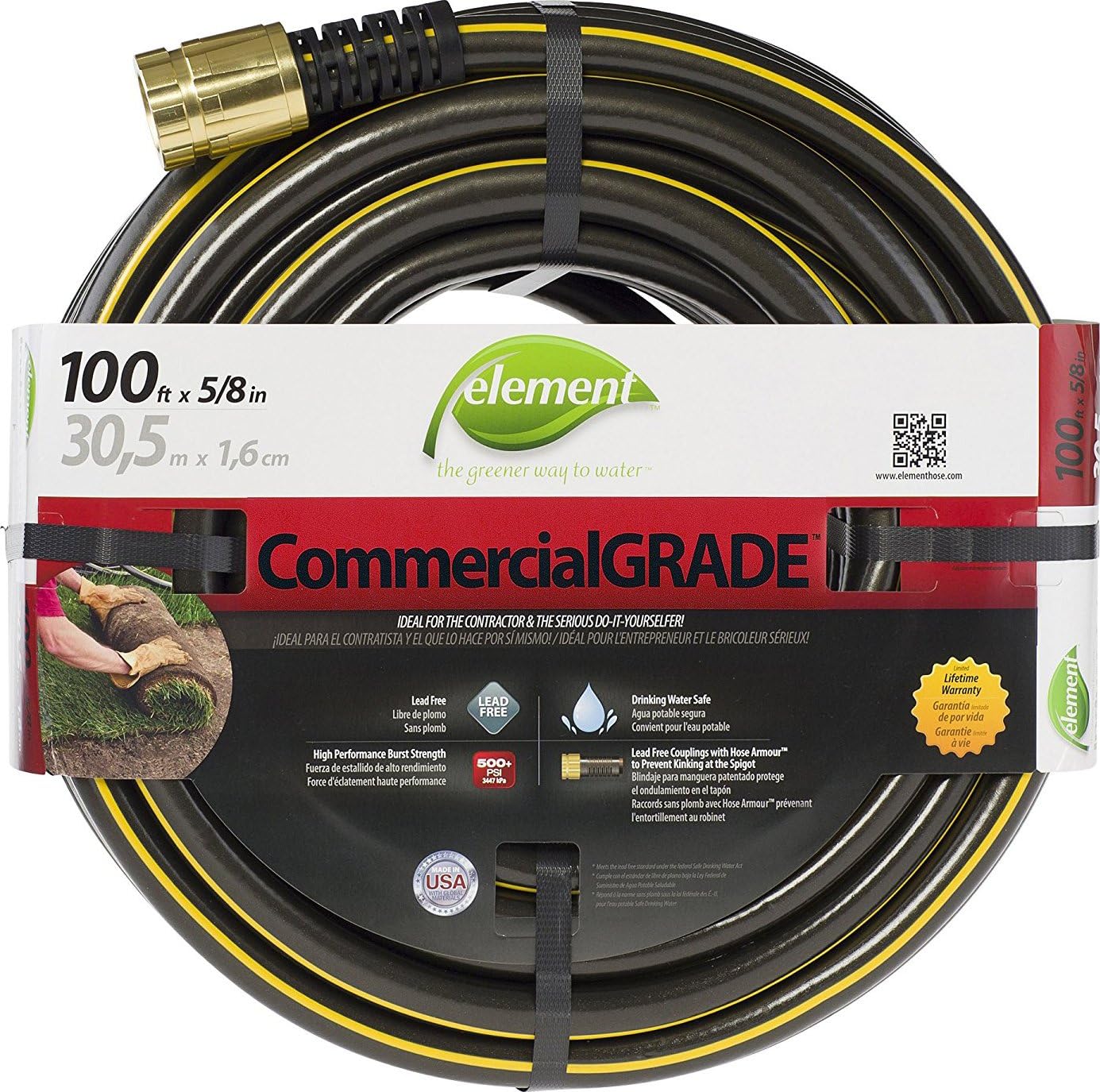 Swan Element Industrial Water Hose, Lead-Free and Kink-Resistant