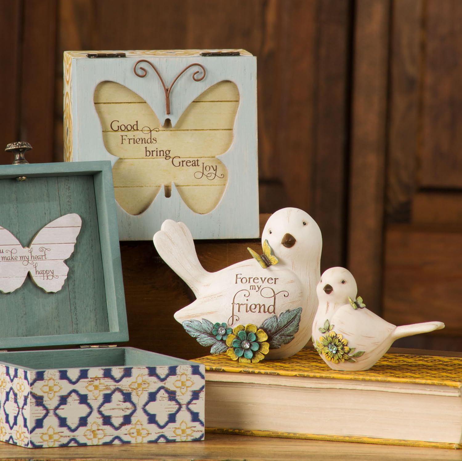 Pavilion Gift Company - Simple Spirits 41104 Decorative Bird Friend Make Life Beautiful Bird Figurine 3.5"