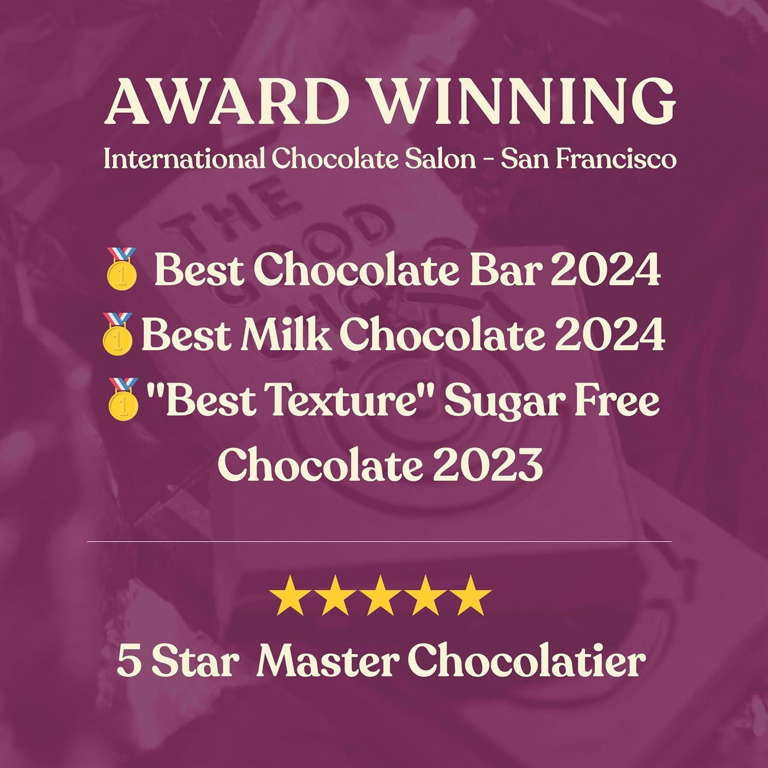 THE GOOD CHOCOLATE – Dark Chocolate Bars with Zero Sugar & Lower Net Carbs – Keto Chocolate Bar with Lower Calories, All Natural and Non-GMO Keto Snacks, 2.5 oz (6 Bars Value Pack)