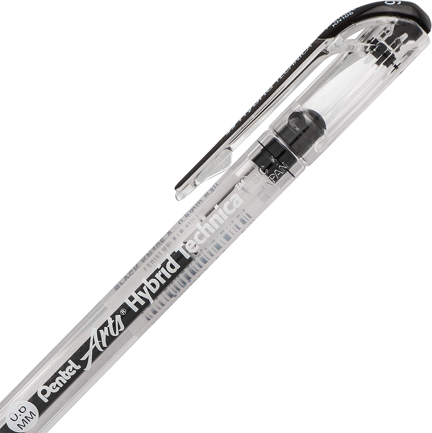 Pentel Arts Hybrid Technica Pen, (0.3mm), Ultra Fine Point, Black Ink, Box of 12 (KN103-A)