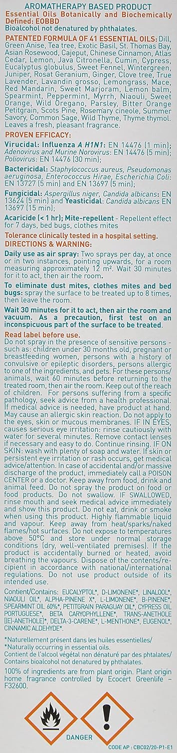 "Puressentiel Purifying Air Freshener Spray - Room Spray with 41 Essential Oils - Eliminate Odors without Synthetic Chemicals - Multi-Use - 6.75 oz"