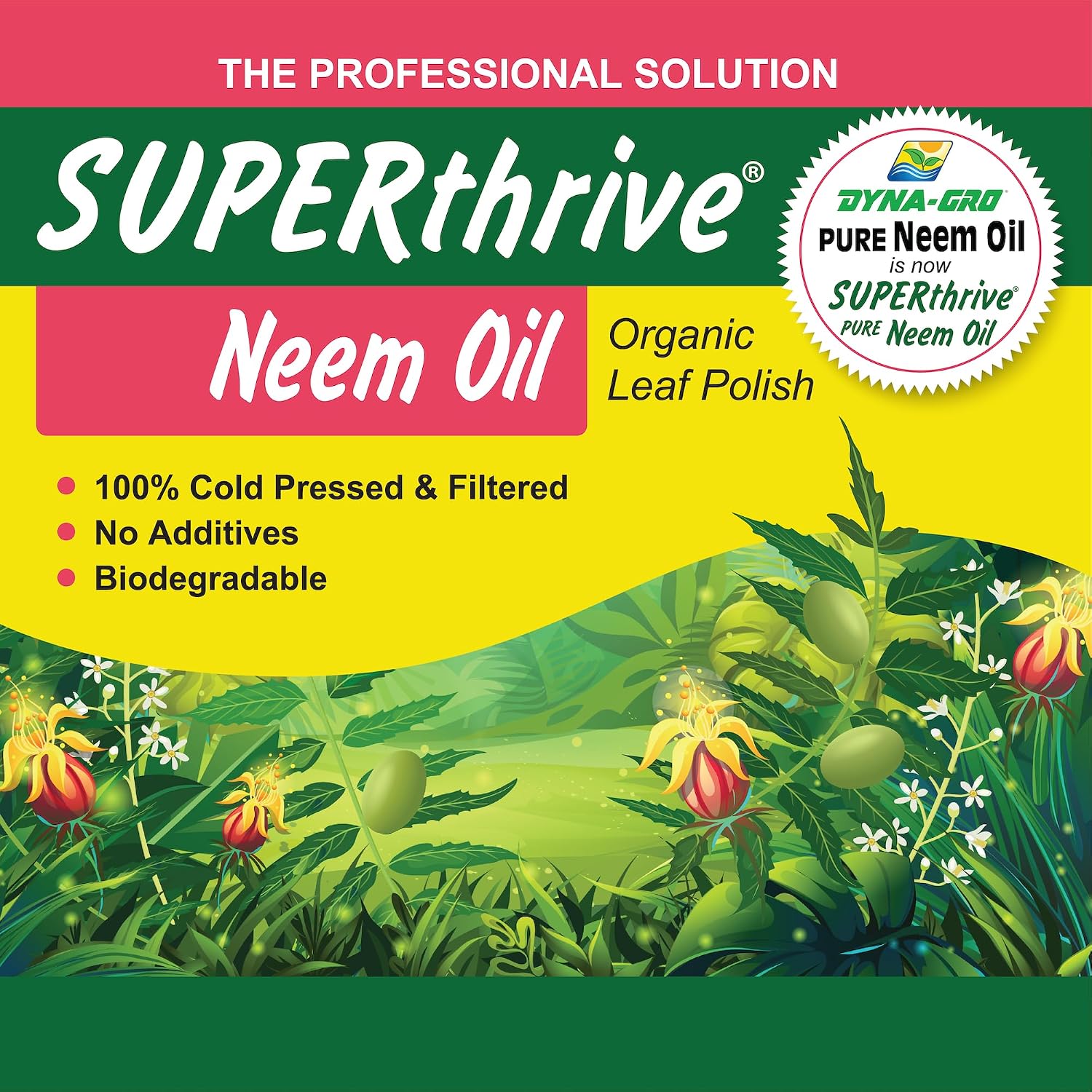 SUPERthrive Organic Pure Neem Oil, Cold-Pressed, Concentrate, 32 oz | 100% cold pressed & filtered. No additives, biodegradable. For leaf polish and plant care.