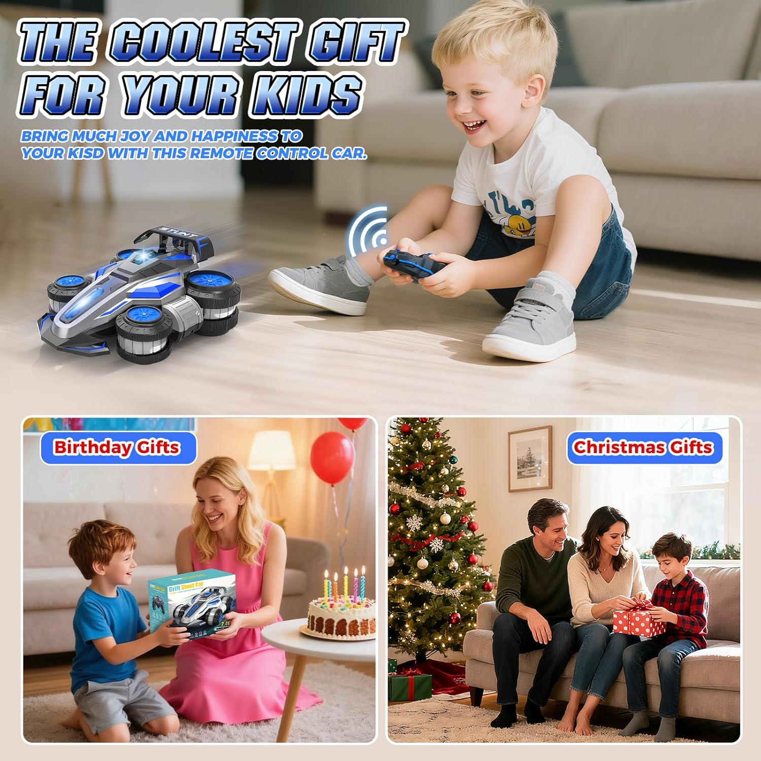High Speed Remote Control Car Rc Drift 25KM/H, 360° Rotating 2.4 GHz 4WD RC Cars for Boys, Girls Adults