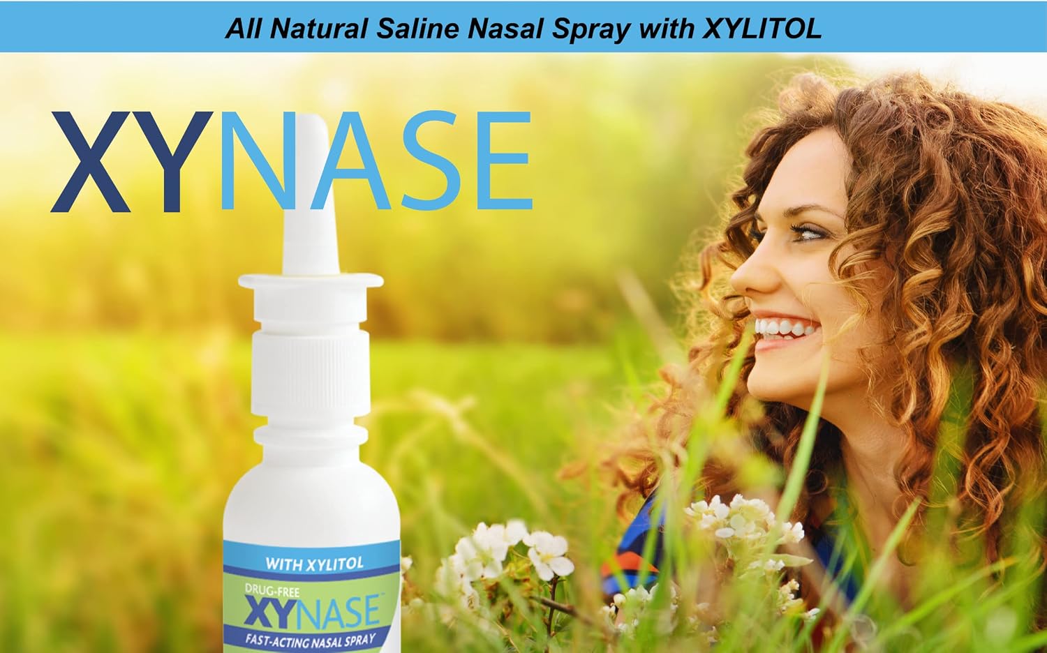 3 Pack Xynase Natural Saline Nasal Spray with Xylitol - Relieves Nasal Congestion, Dry Nose, Allergy Symptoms, Sinus Pressure (0.75 fl oz Each)