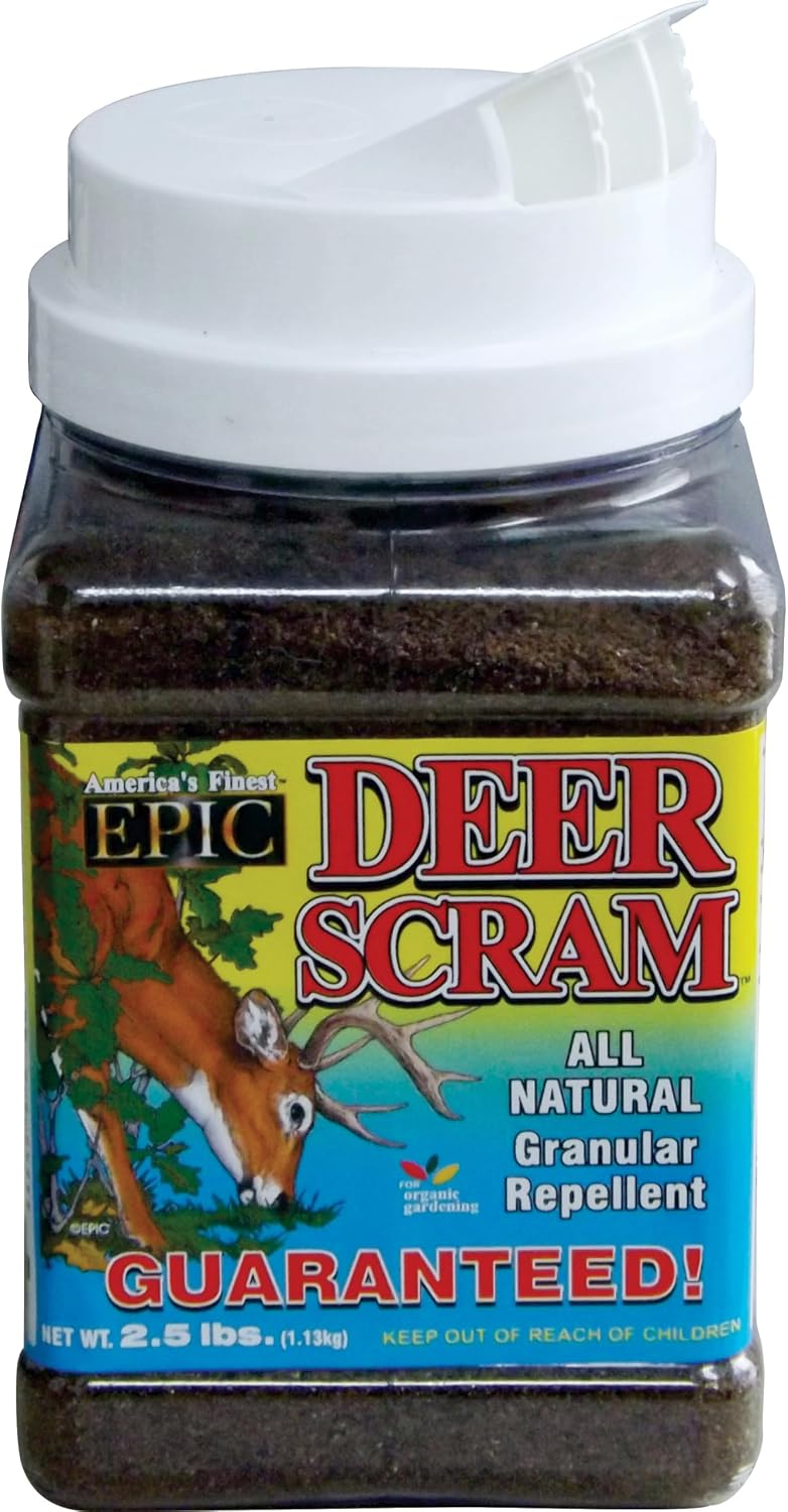 Deer Scram All Natural Granular Repellent - All-Natural, Animal, People and Pet Safe Granule Repellents (2.5 lb Shaker)