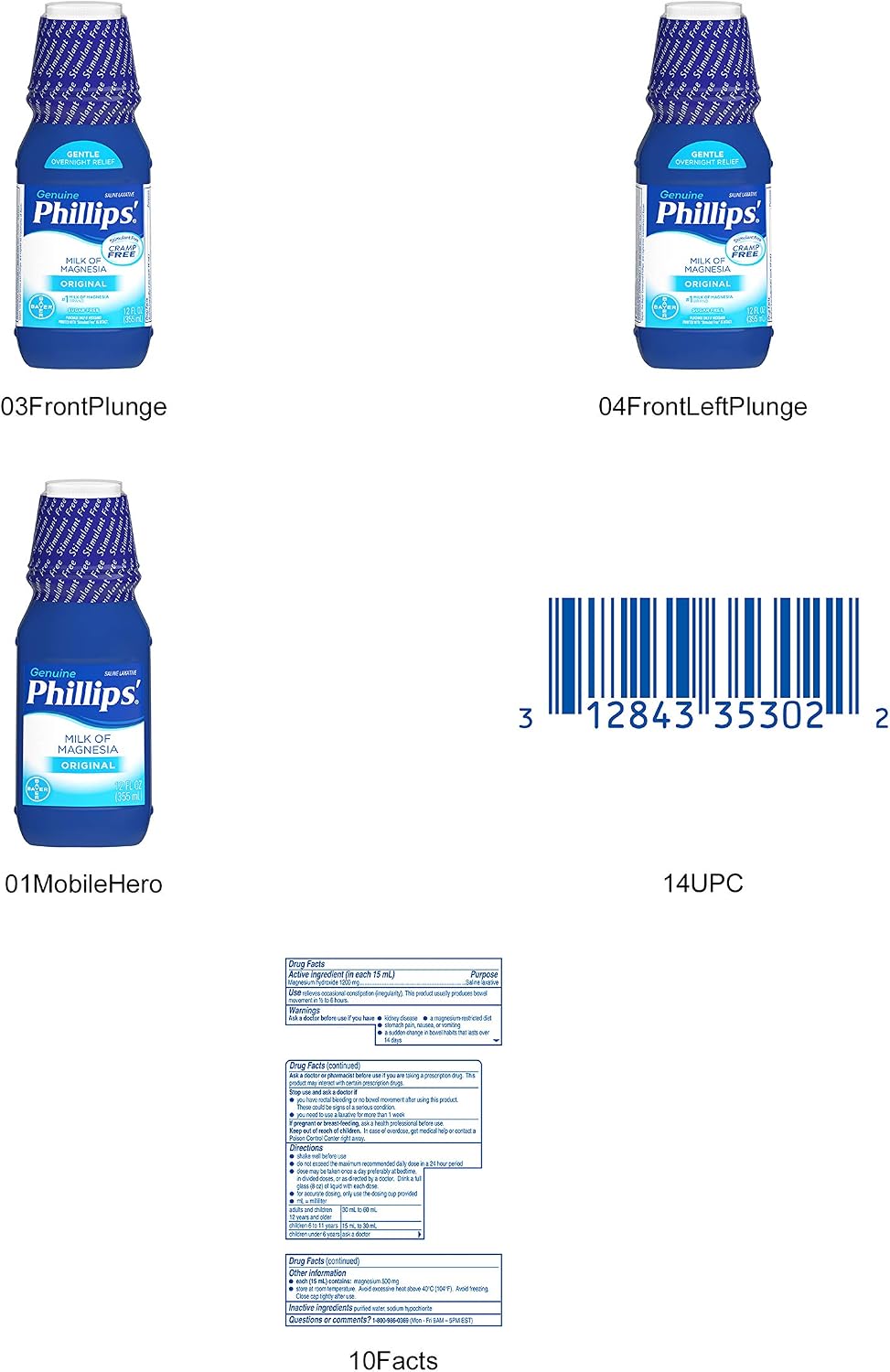 Phillips' Milk of Magnesia, Laxative, Original, 4 Ounce (Pack of 6) - Packaging May Vary