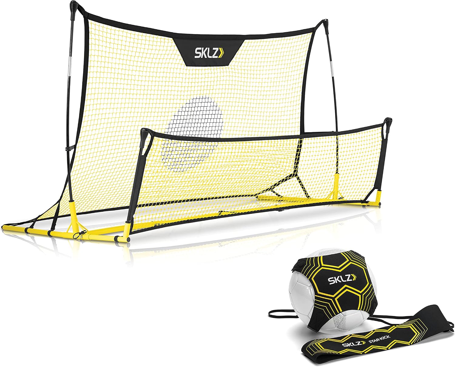 SKLZ Quickster Soccer Trainer - Dual-Sided Rebounder for Solo Passing, Receiving