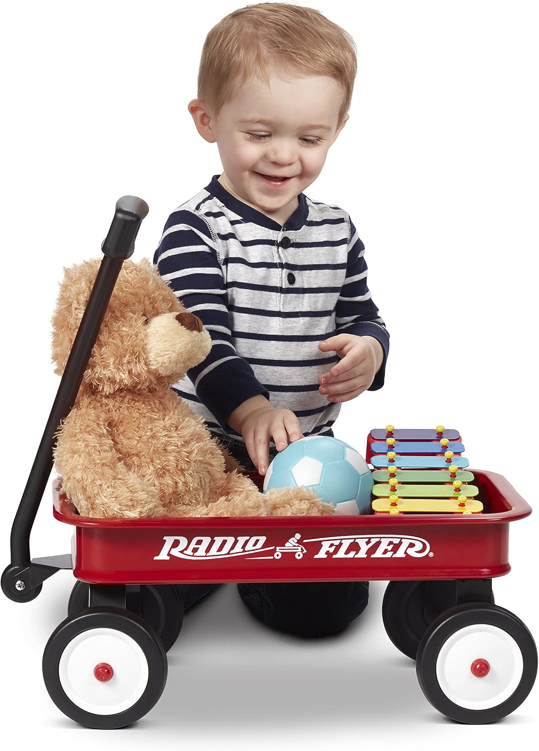 Radio Flyer Mini Classic Red Wagon for Kids, 12.5" Toy Wagon Ages Aged 1.5+ | Play-Size Version of the Classic, Durable Rolling Wheels & Steel Body, Working Handle, Toys, Crafts & Gift Displays