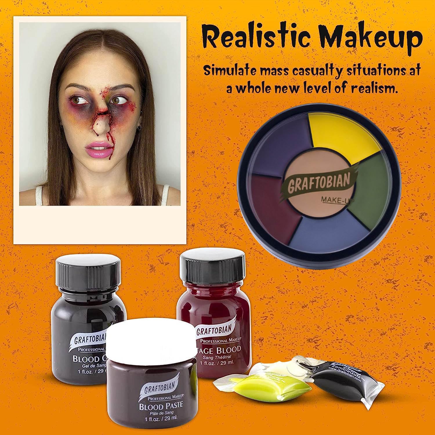 Graftobian Special FX Trauma Pro SFX Makeup Kit - Made in USA - Professional Effects Kit for Halloween, Cosplay, Theater, and Movie
