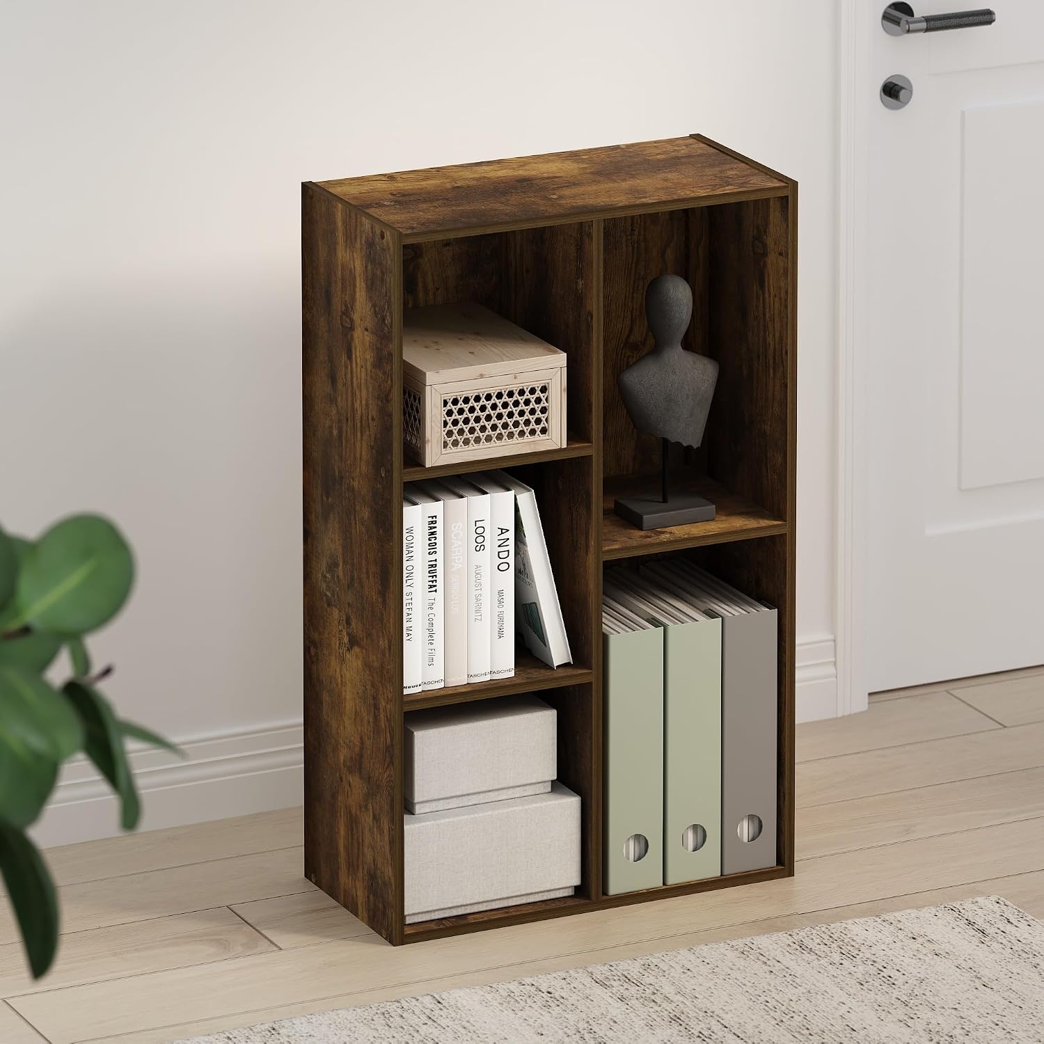 Furinno Moretti 3-Tier Metal Frame TV Stand, French Oak Grey