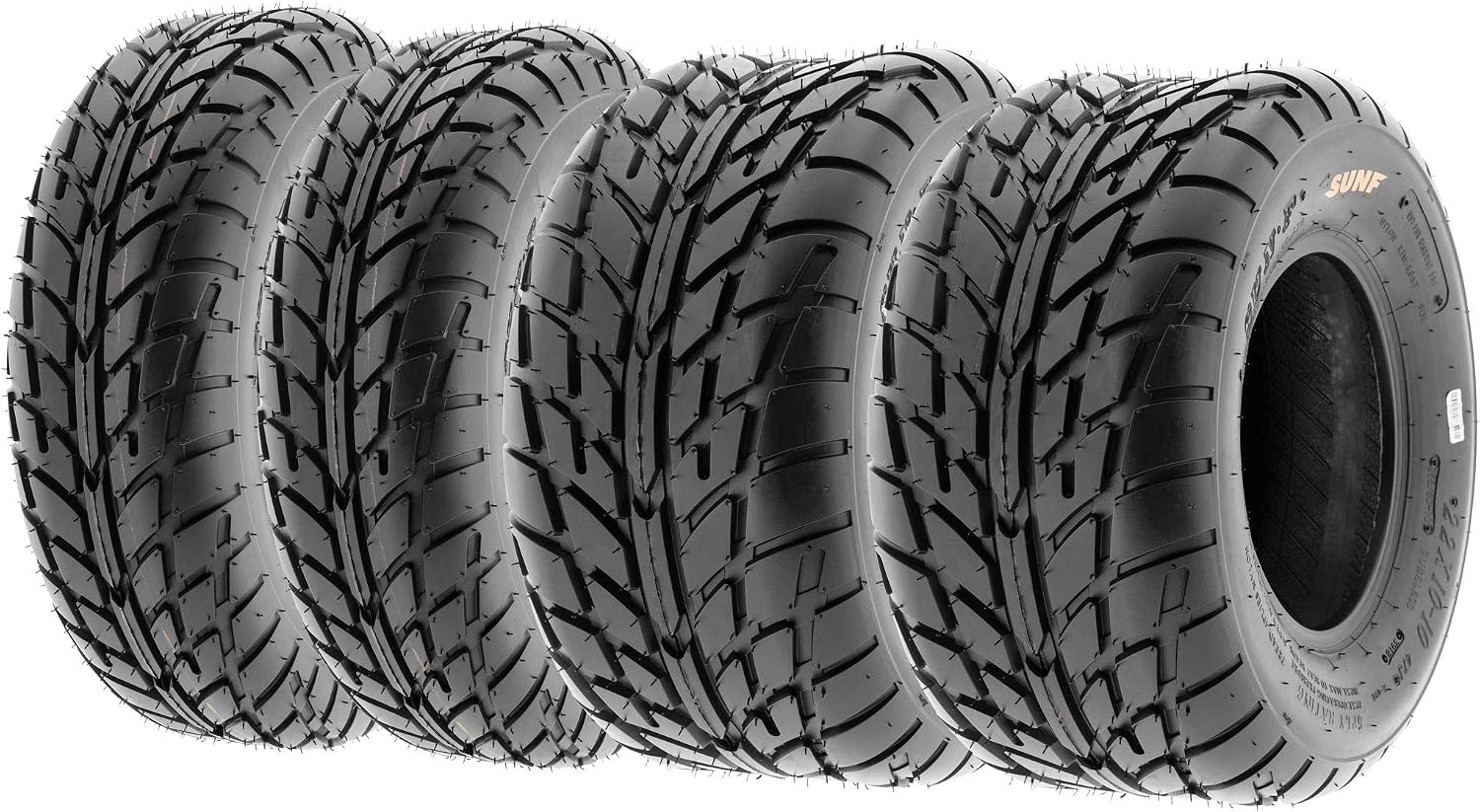 SunF A021 TT Road Go ATV UTV Flat Track & Asphalt Tires 19x6-10 Front & 225/45-10 Rear, 6 PR, Set of 4