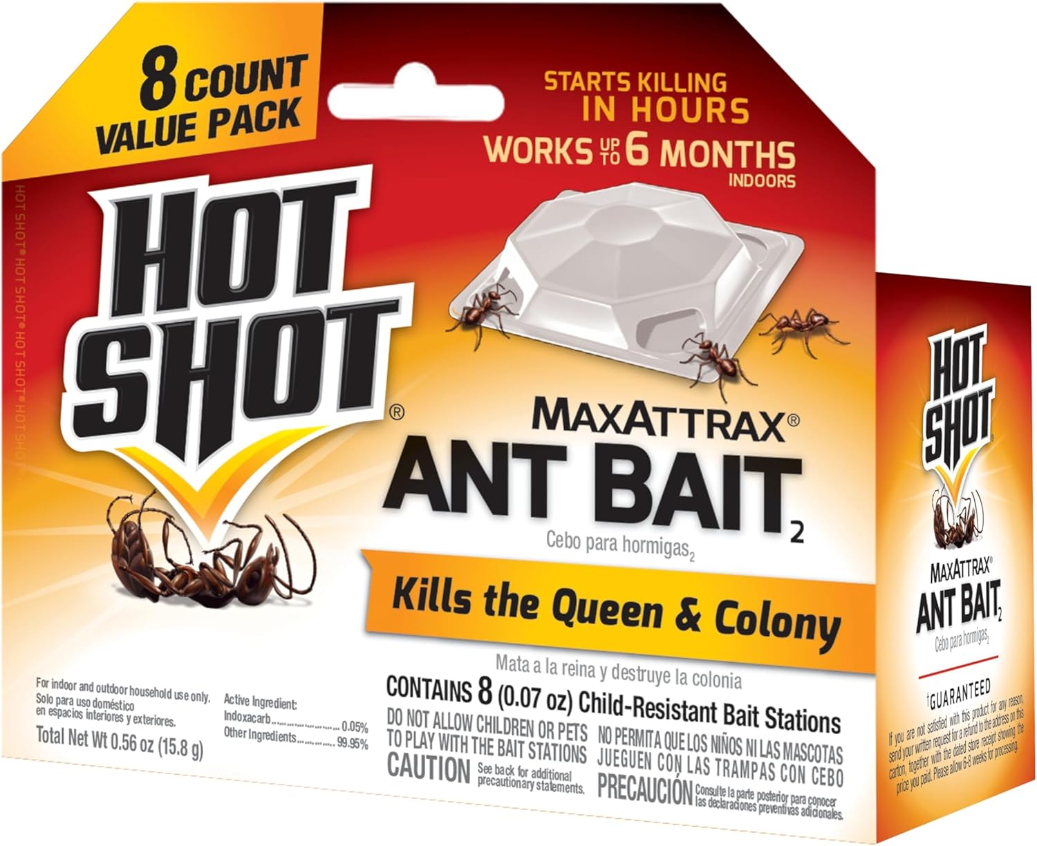 Hot Shot Ultra Liquid Ant Bait, Advanced Liquid Bait Technology Kills Common Household Ants Fast With No Drips Or Spills, 4 Count, Pack of 1 | Kills Common Household Ants In 24 Hours, For Indoor & Outdoor Use, Bait Stations Kill Ants With No Drip or Spil…