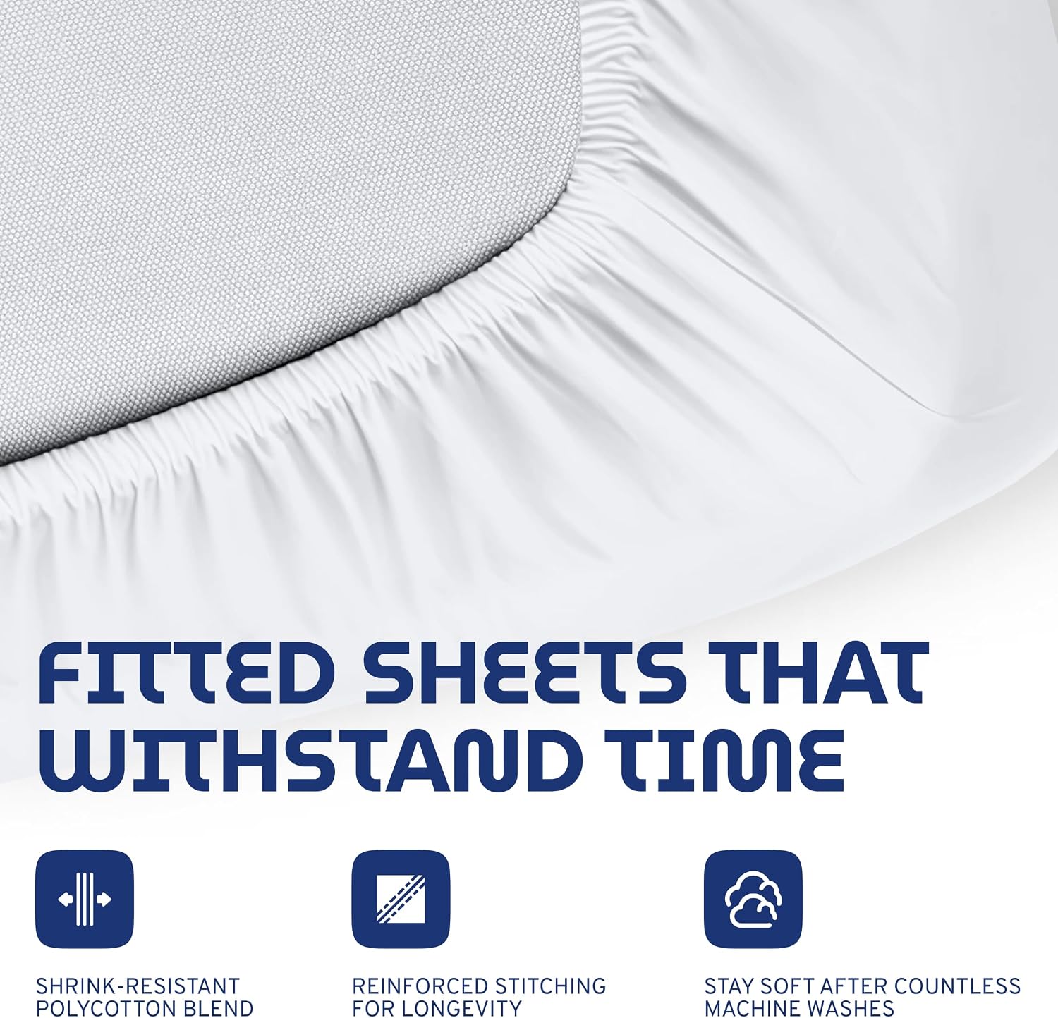 3 Piece Hospital Bed Sheet Set, Soft Jersey Knitted T-Shirt Quality, 1 Flat, 1 Fitted, 1 Pillowcase