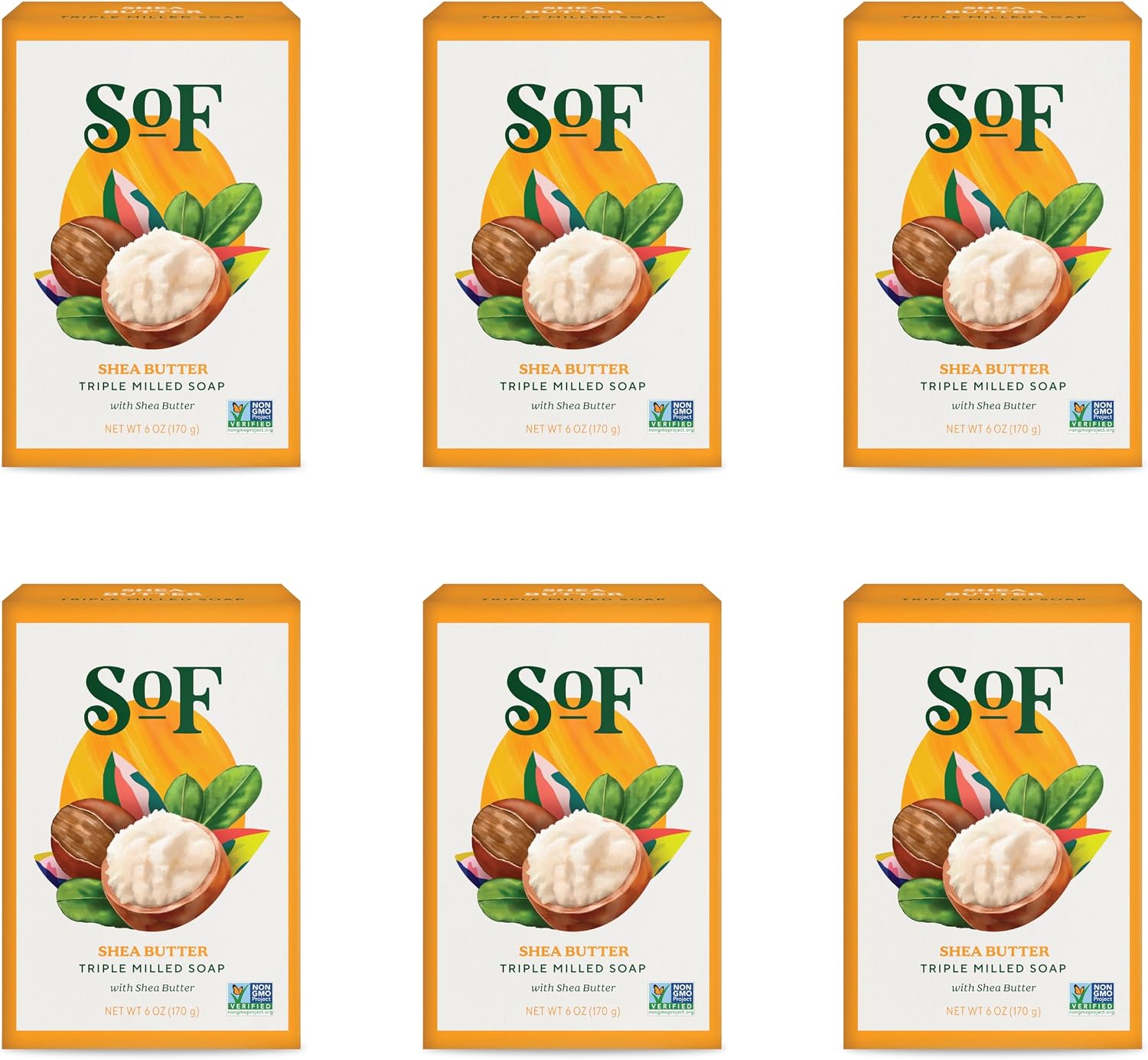 South Of France SoF Triple Milled Bar Soap, Coconut & Shea Butter