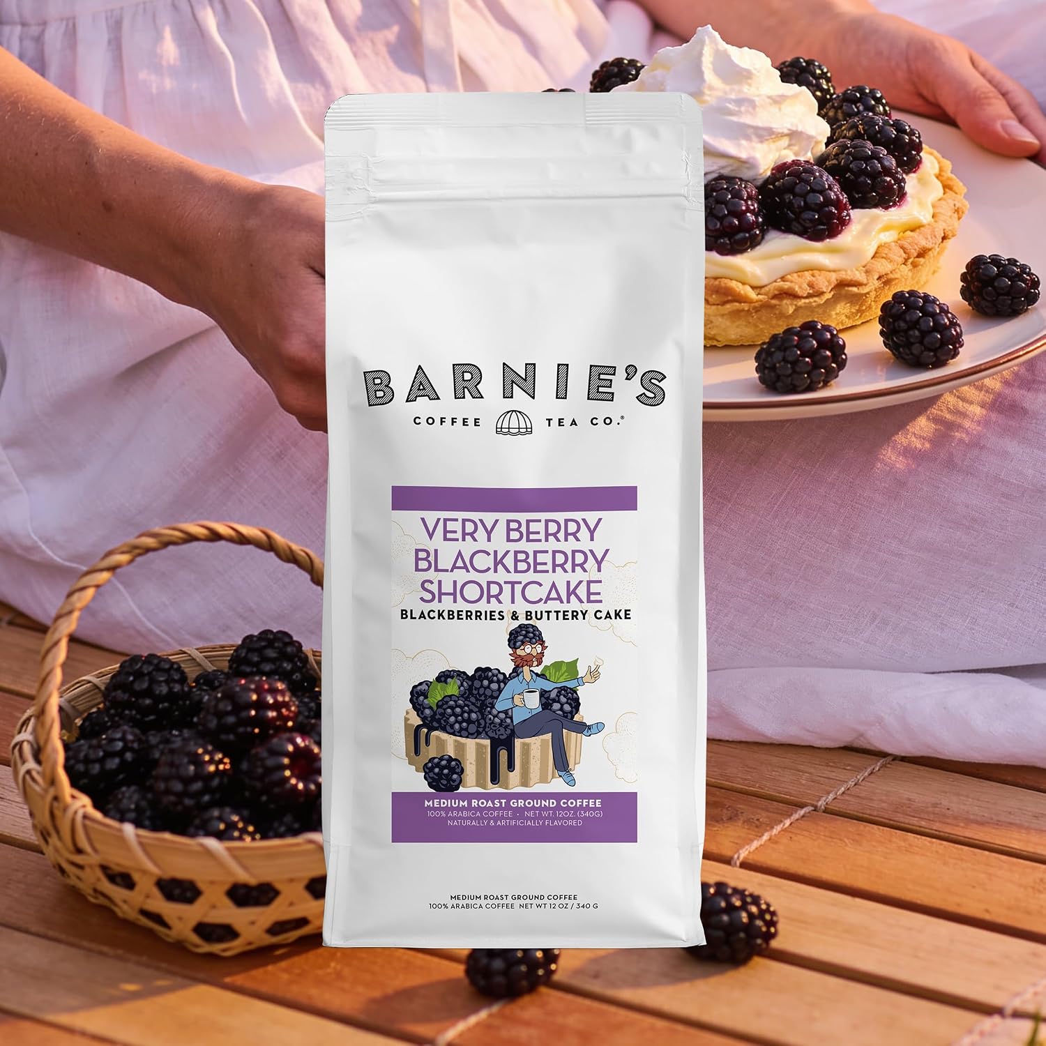 Barnie's Coffee English Salted Toffee Ground Coffee with Caramel, Molasses and Salted Creamy Butter Flavors, Medium Roasted Arabica Coffee Beans