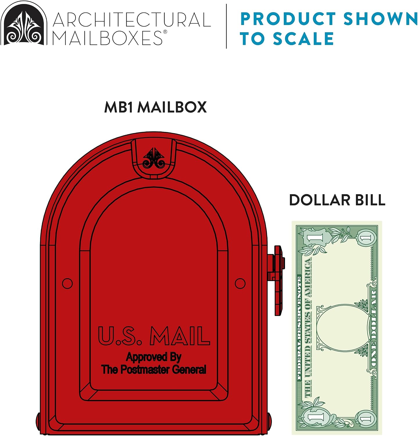 ARCHITECTURAL MAILBOXES 7600P-10 MB1 Mailbox, Medium, Pewter | Galvanized steel build for outside with rust-resistant powder-coat finish and a magnetic door closure. USPS approved.