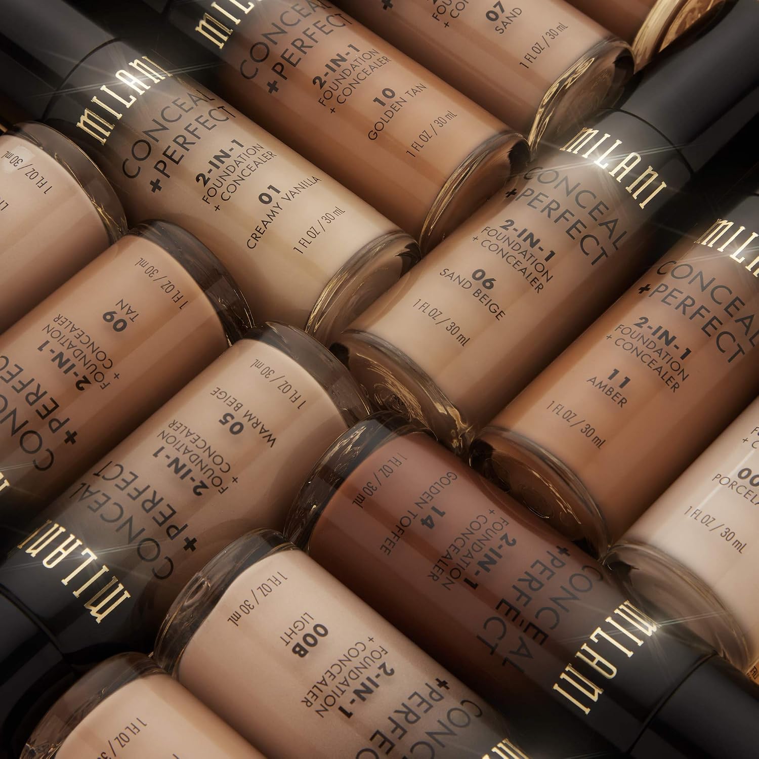 Milani Conceal + Perfect 2-in-1 Foundation + Concealer Makeup -13-Chestnut | Medium-To-Full Coverage, Natural-Matte Finish. Under Eye Corrector, Cover Redness & Imperfections. Waterproof & Sweat-Proof.