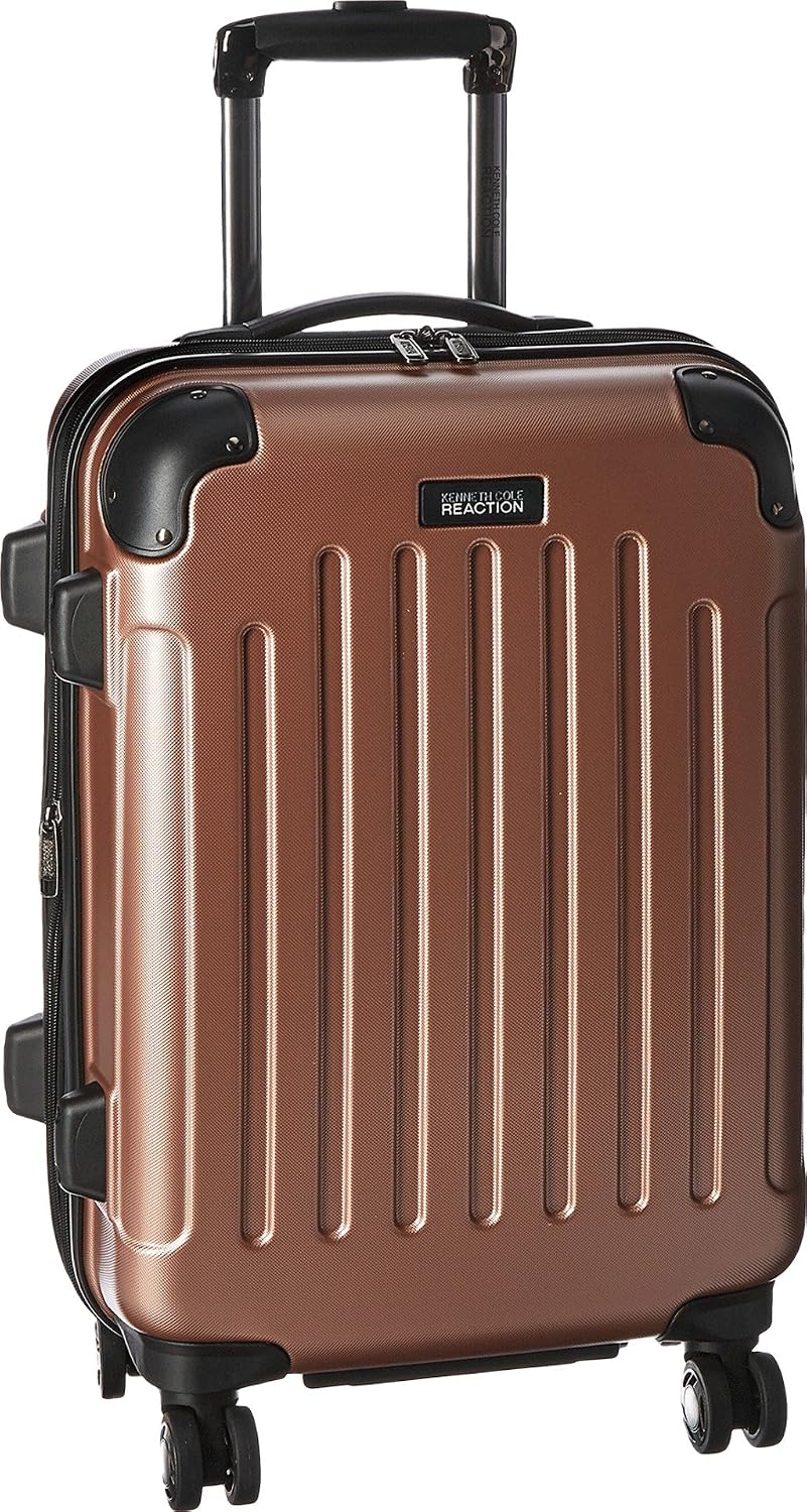 Kenneth Cole REACTION Renegade Luggage Expandable 8-Wheel Spinner Lightweight Hardside Suitcase, Champagne, 20-Inch Carry On