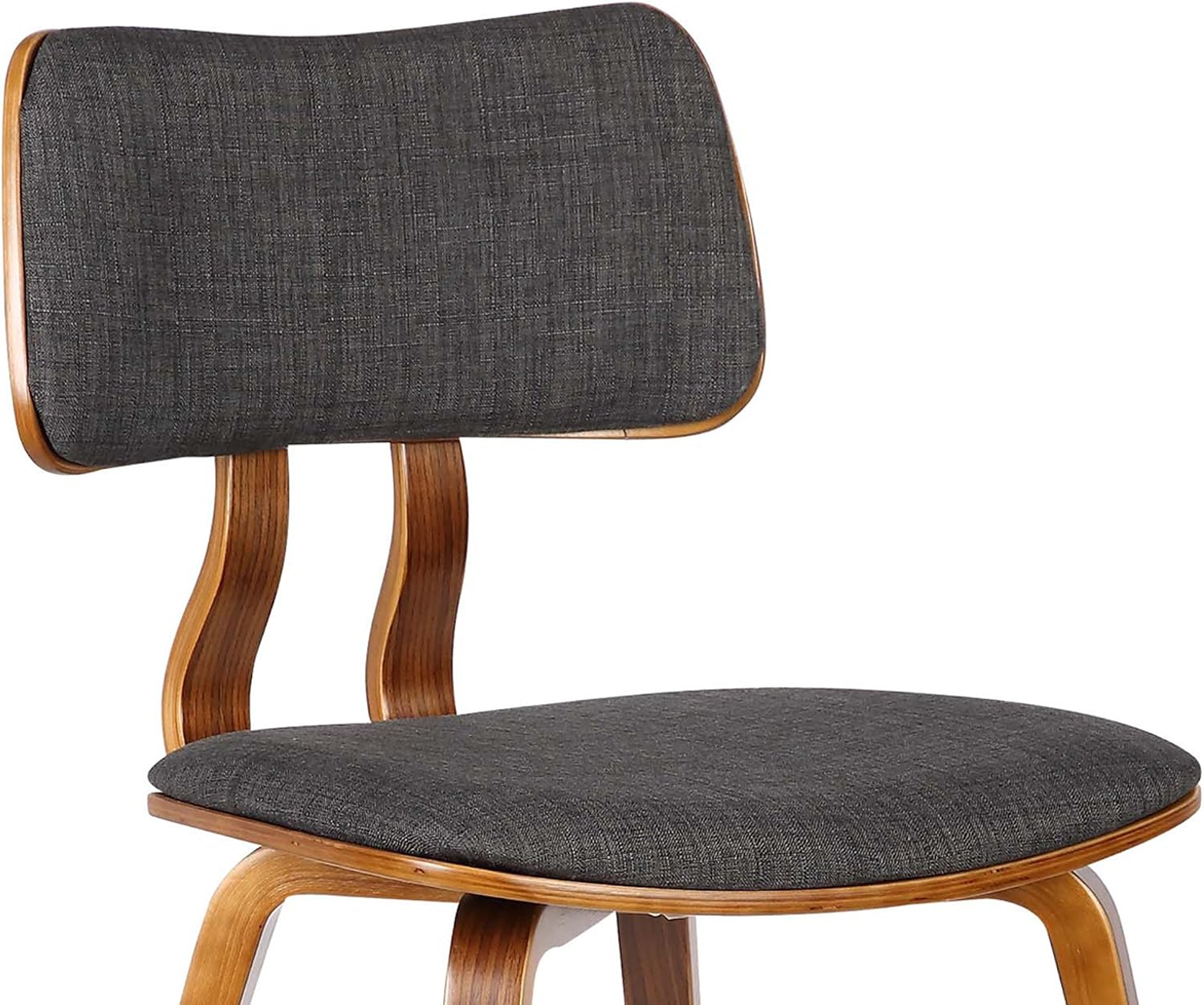 Armen Living Jaguar Dining Chair in Charcoal Fabric and Walnut Wood Finish,Charcoal/Walnut Finish 20D x 18W x 29H in