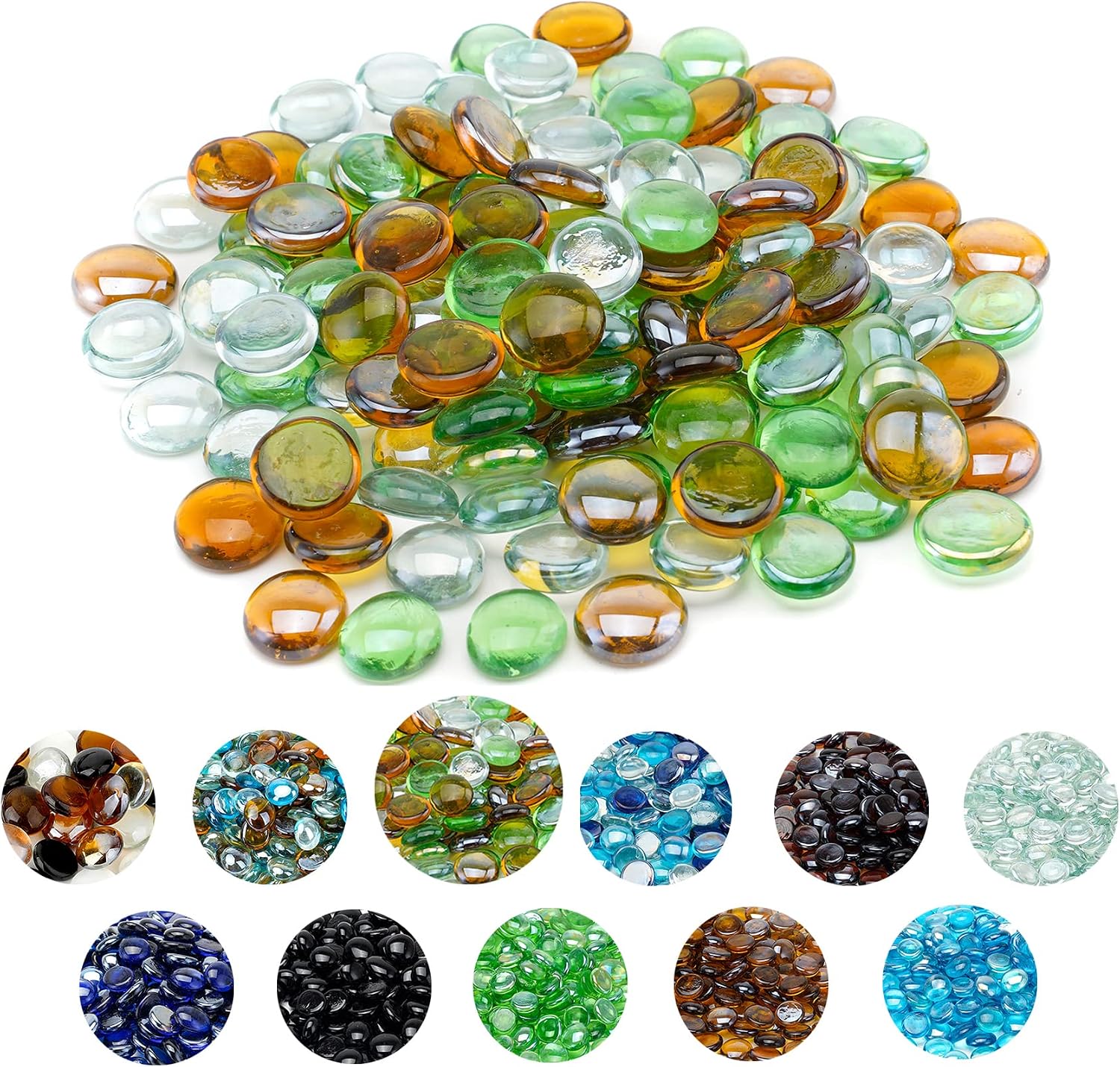 Skyflame 10-Pound Fire Glass Beads for Fire Pit Fireplace, Onyx Black