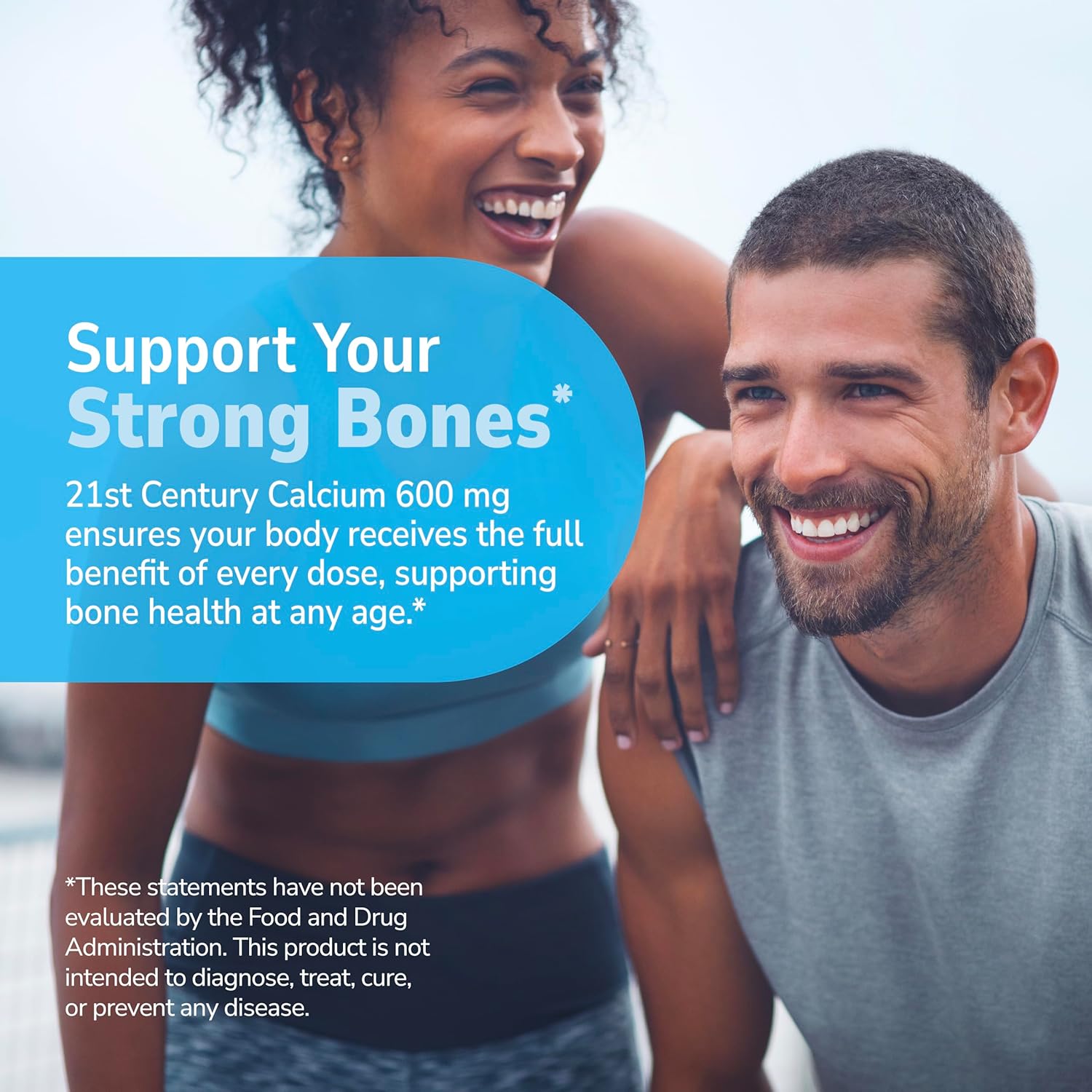 21st Century Calcium 600mg Tablets, Bone Strength Support, 75 Count | Calcium Carbonate 600 mg, Compare VS. Caltrate® 600, Bone Strength & Density Support, Vegan-Friendly, Non-GMO, Gluten Free