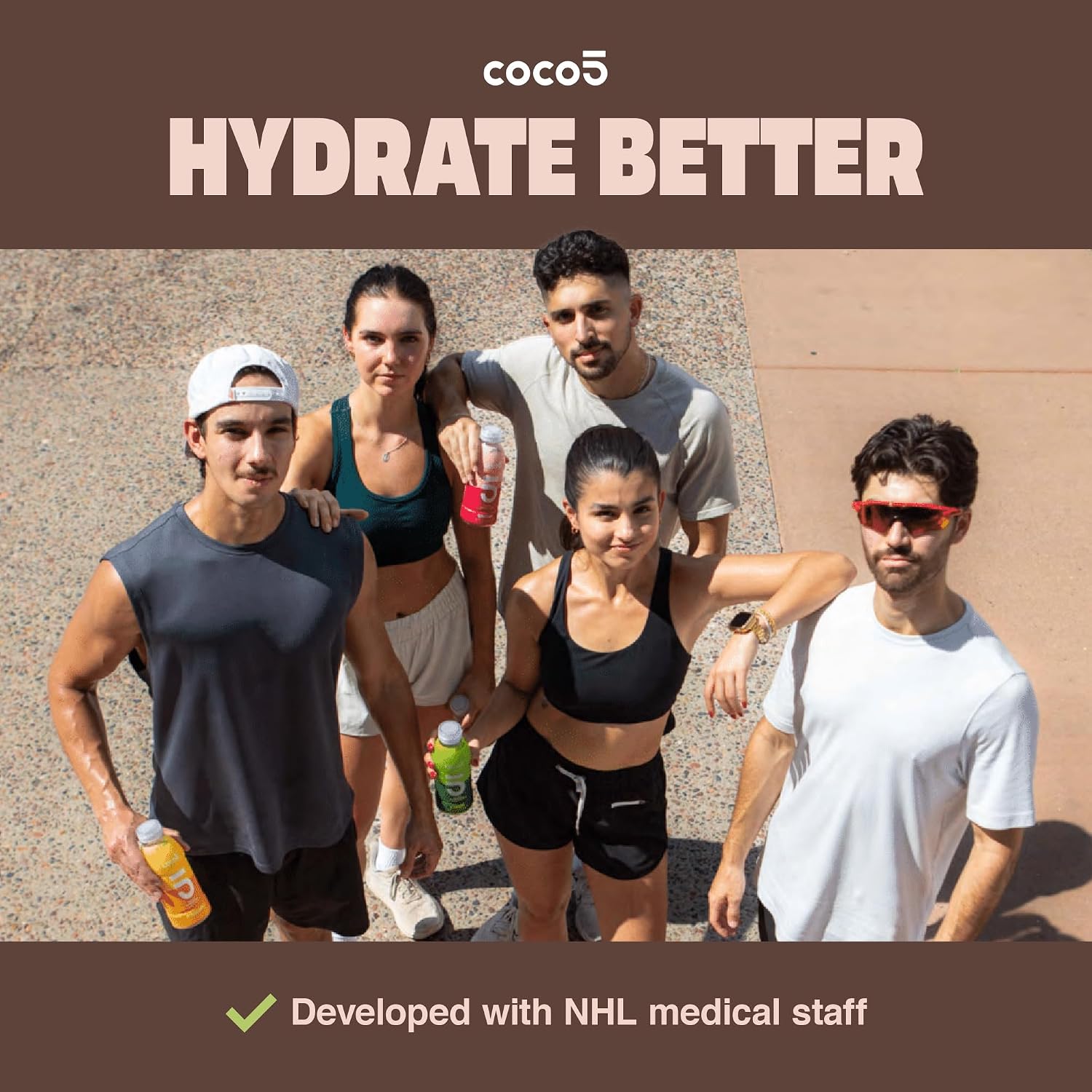 Coco5 Original Coconut Water Natural Electrolyte Sports Drink, 12 Pack | Active hydration. Low sugar, nothing artificial. Potassium, sodium, magnesium, calcium, chloride. 8 real ingredients.