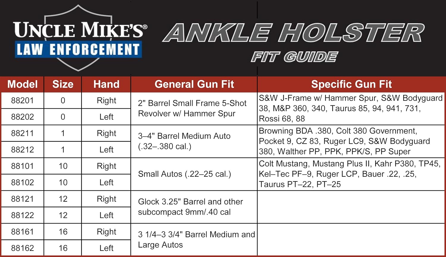 Uncle Mike's Off-Duty and Concealment Kodra Nylon Ankle Holster