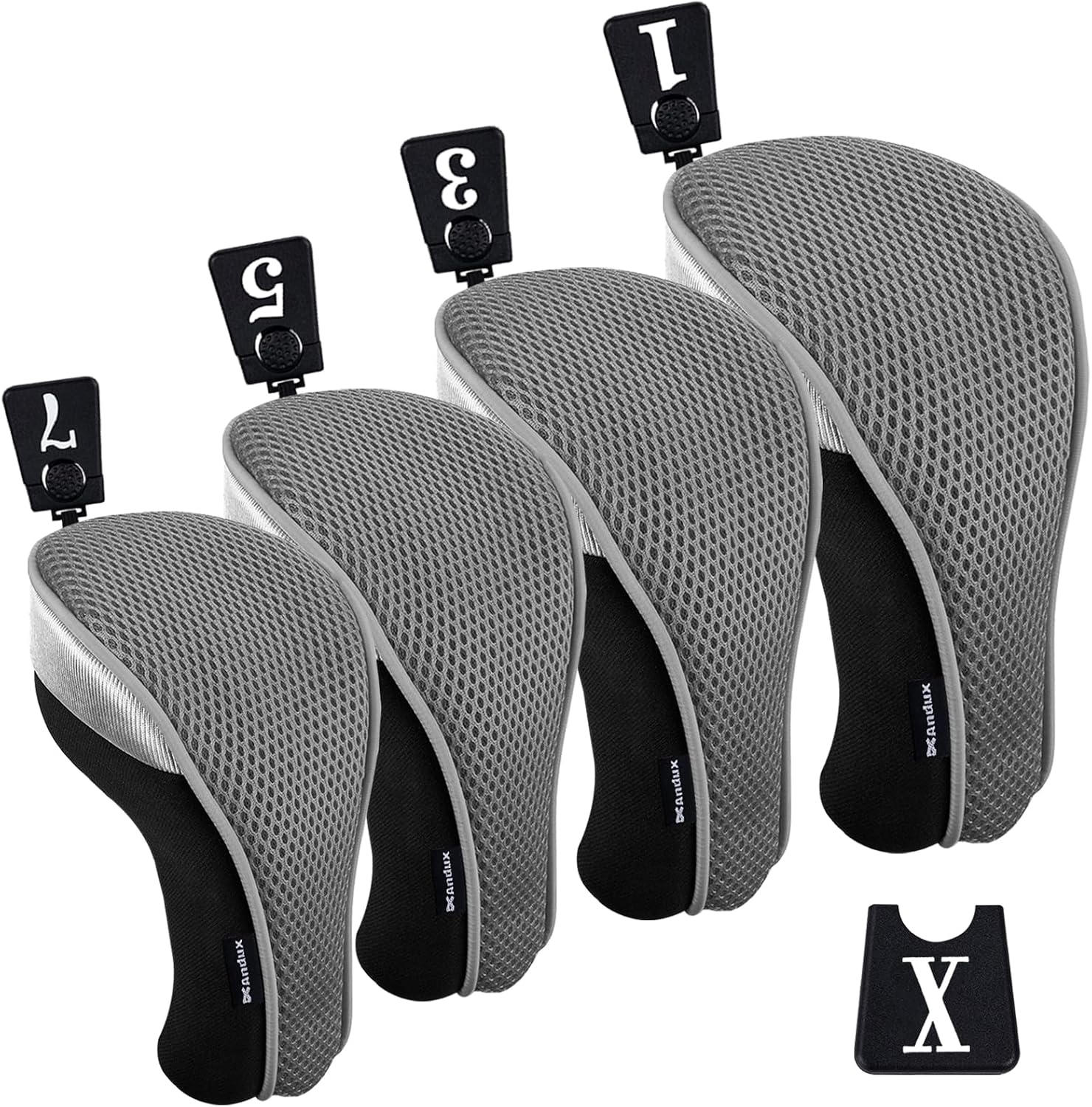 Andux 4pcs/Pack Golf 460cc Driver Fairway Wood Club Head Covers