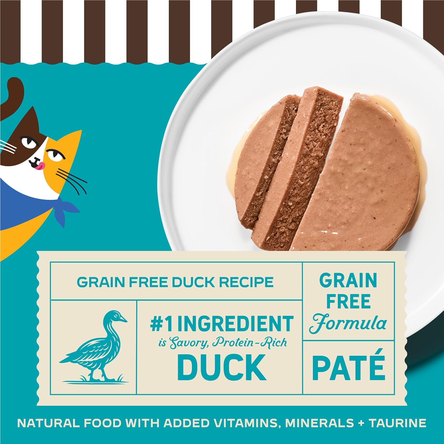 Merrick Purrfect Bistro Grain Free Premium Soft Canned Pate Adult Wet Cat Food, High Protein Duck Recipe - (Pack of 24) 3 oz. Cans