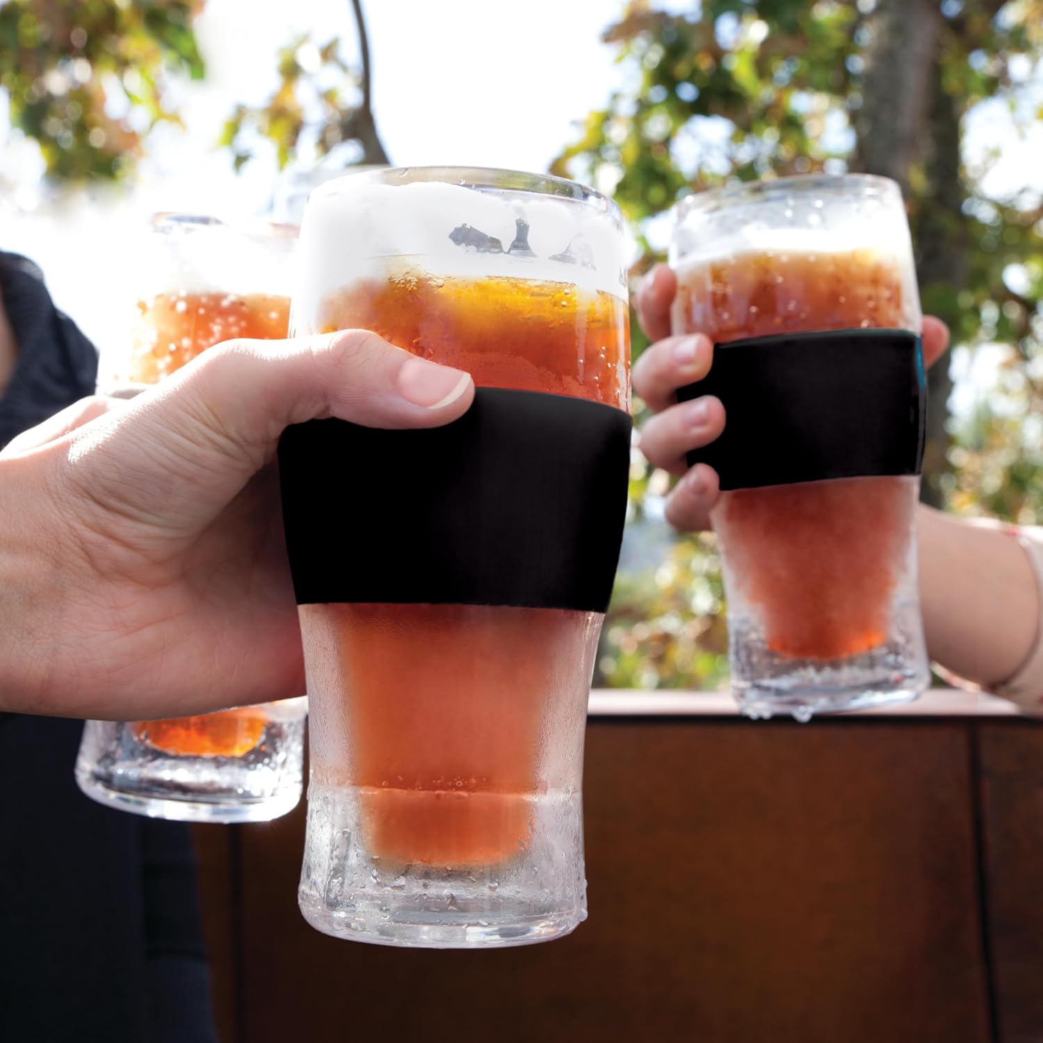 Host FREEZE Beer Glasses, Frozen Beer Mugs, Freezable Pint Glass Set, Insulated Pint Glass to Keep Your Drinks Cold, Double Walled Insulated Glasses