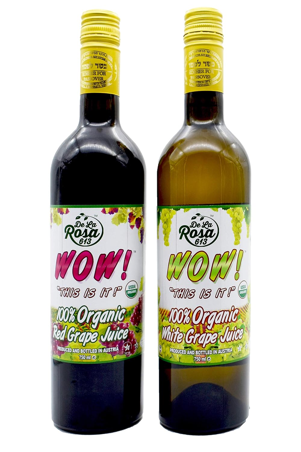 De La Rosa Organic Austrian Kosher Red Grape Juice (25.4 oz - 2pack)