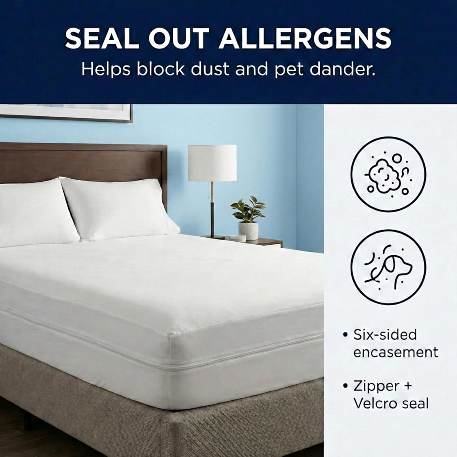 Zippered Waterproof Mattress Encasements - Hypoallergenic Mattress Protector Cover with Soft Cotton Terry Fabric Top - King Size 76' x 80'