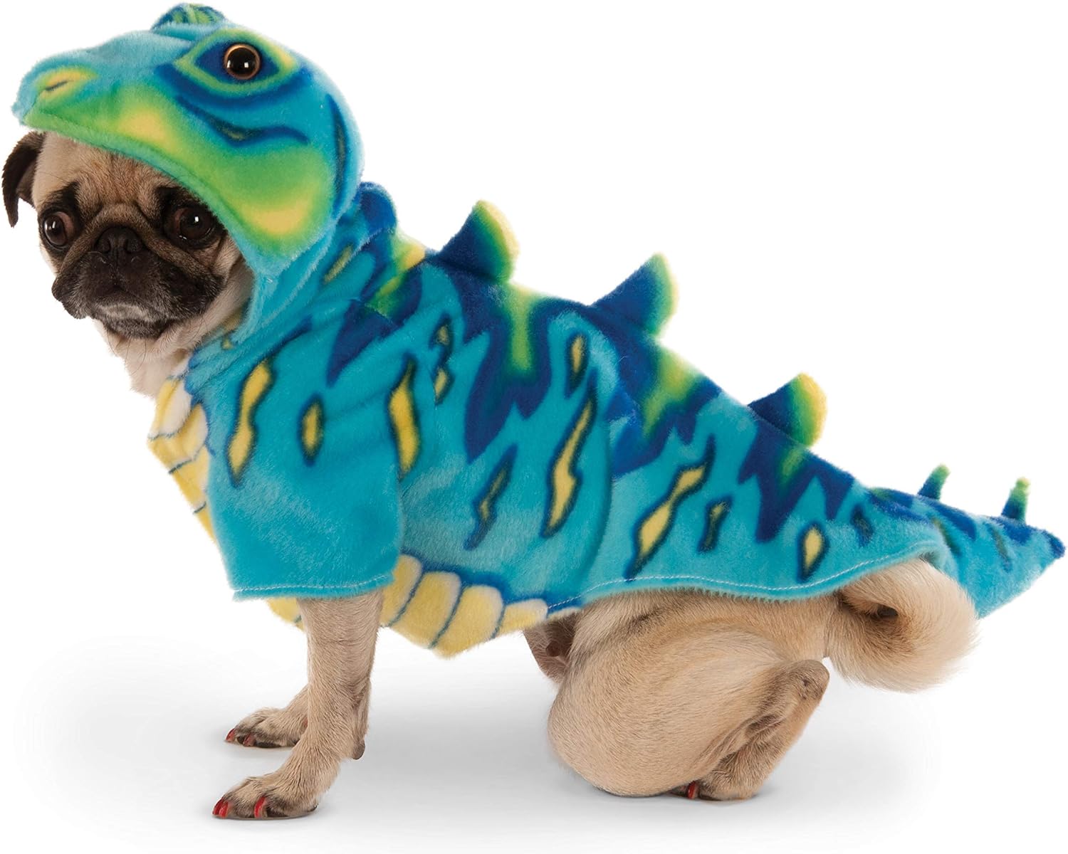 Blue Dino Hoodie for Pet, Medium, Multicolor