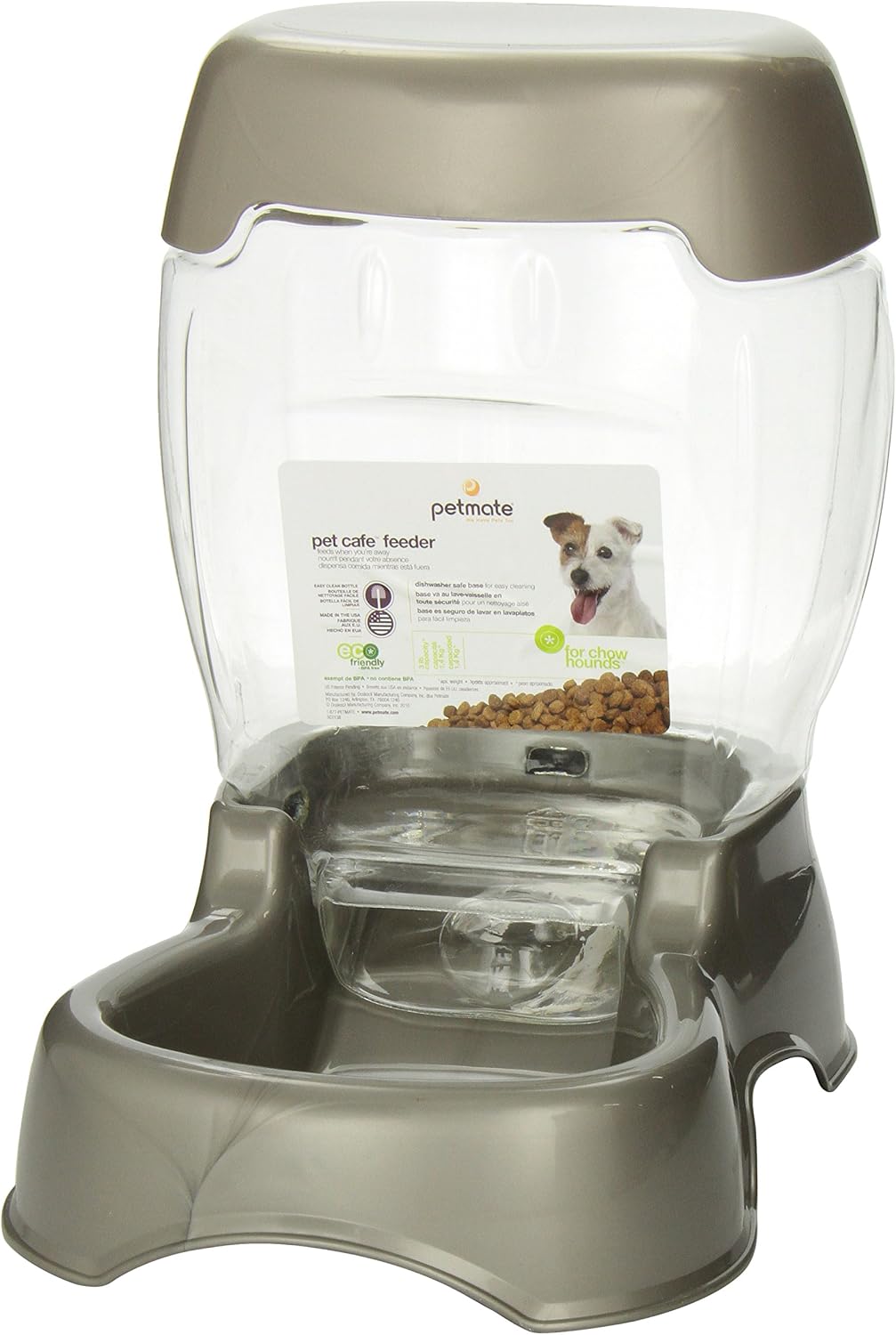Petmate Pet Cafe Feeder Dog and Cat Feeder Pearl Tan, 12 lb, Made in USA