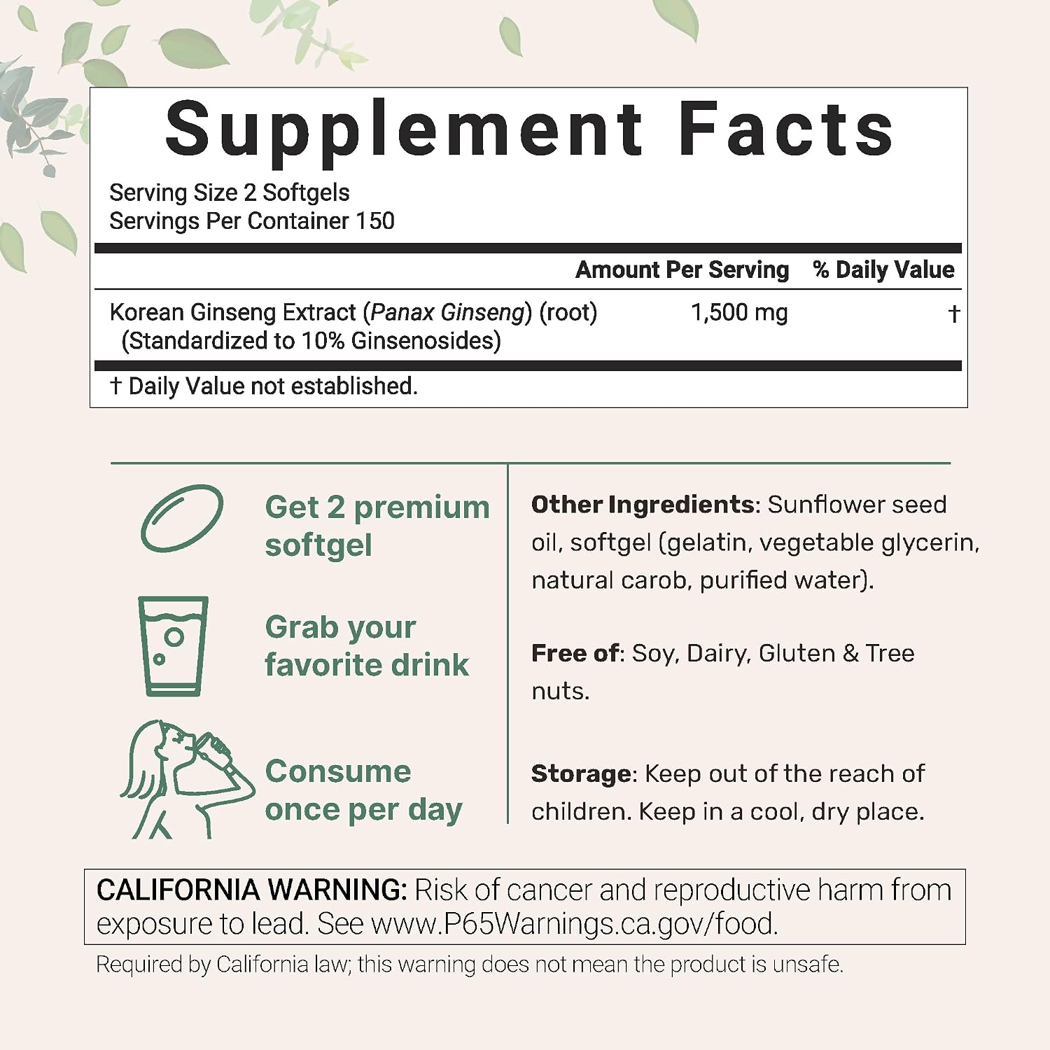 Micro Ingredients Red Panax Ginseng Supplement 300 Softgels | High Potency Korean Ginseng Root Extract| Supports Energy & Immune Health | Non-GMO*