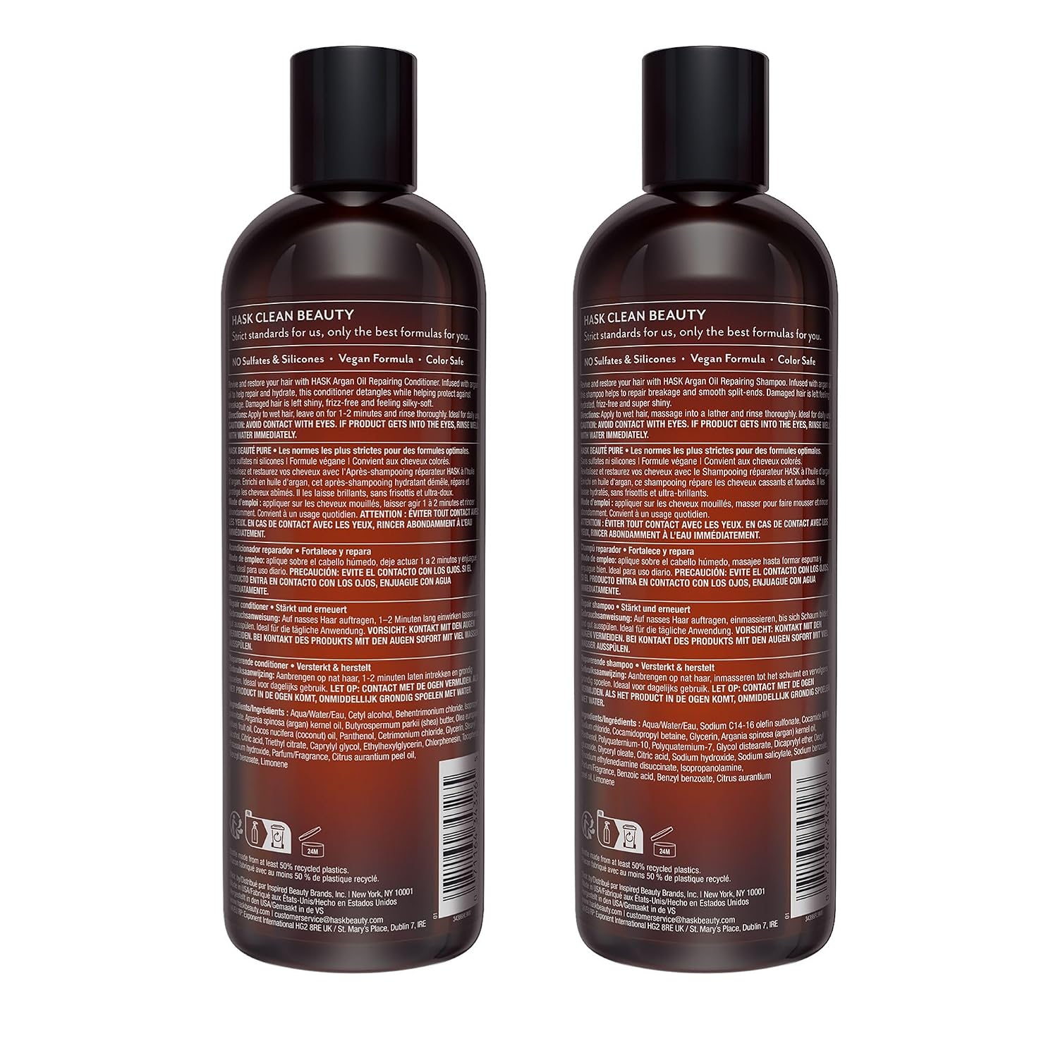 HASK Biotin Boost Thickening Shampoo + Conditioner Set | Adds Fullness, Strengthens, Volumizes, Sulfate-Free, Paraben-Free, Gluten-Free, Color Safe | 12oz each
