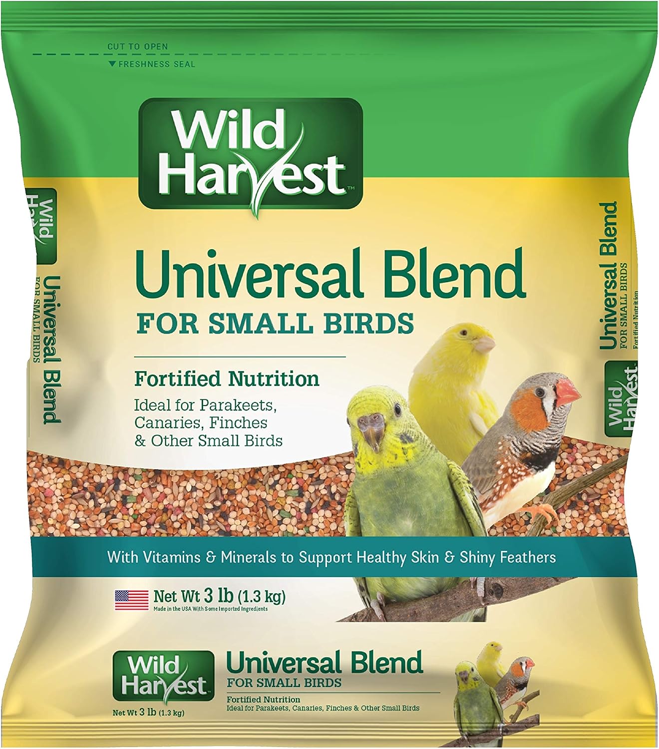 Wild Harvest Universal Blend For Small Birds 3 Pounds, Foritified Nutrition
