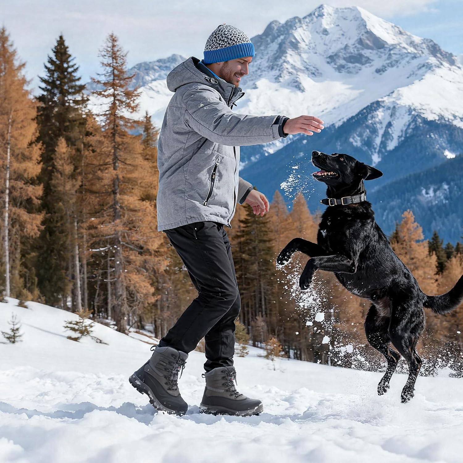 NORTIV 8 Men's Insulated Waterproof Winter Snow Boots | Sealed Build Keeps Feet Dry; Rubber Outsole Boosts Grip; Stable Fit Adds Support; Ideal for Hiking, Daily Wear BRIGADE