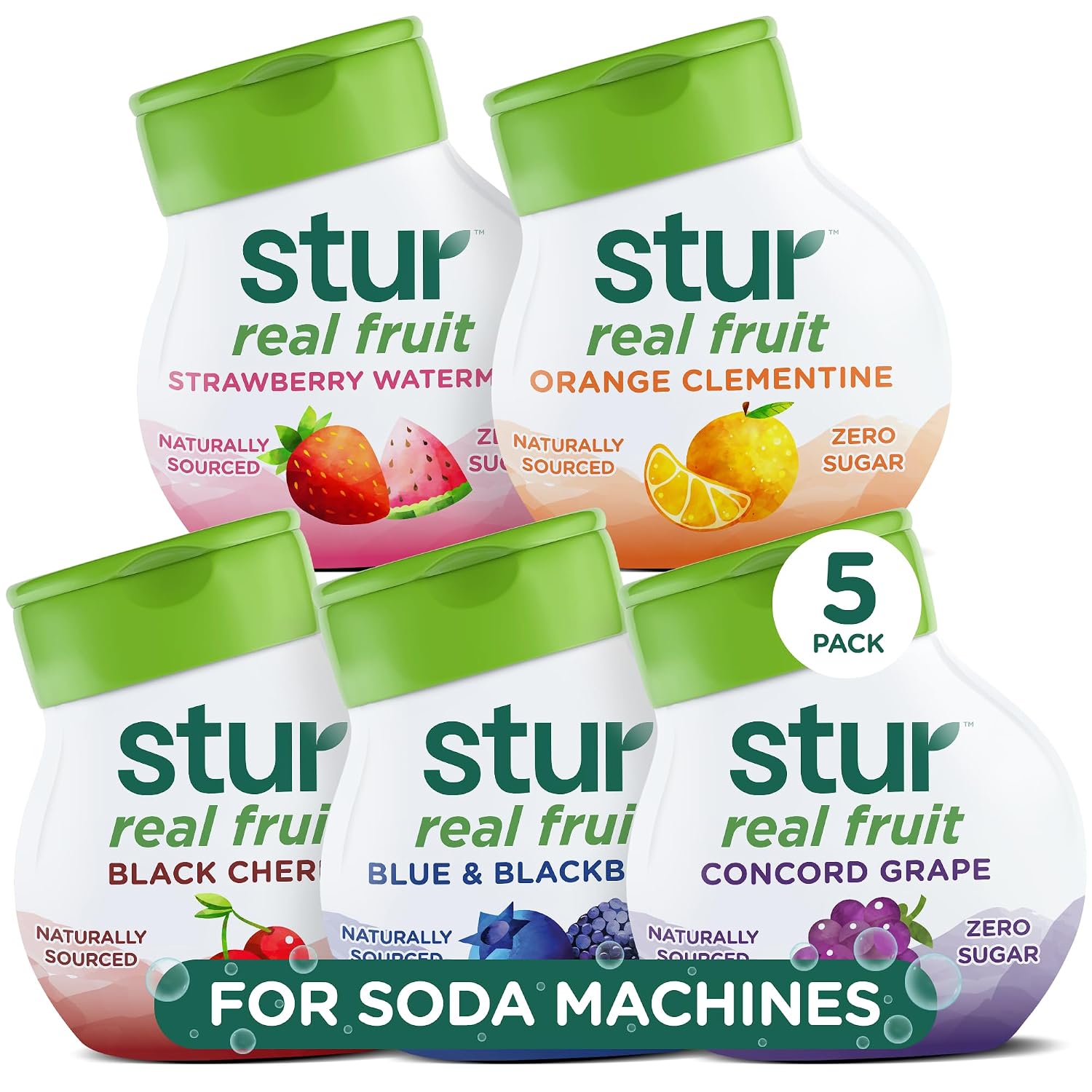 Stur Liquid Water Enhancer | Blue & Blackberry | Naturally Sweetened | High in Vitamin C & Antioxidants | Sugar Free | Zero Calories | Keto | Vegan | 5 Bottles, Makes 120 Drinks