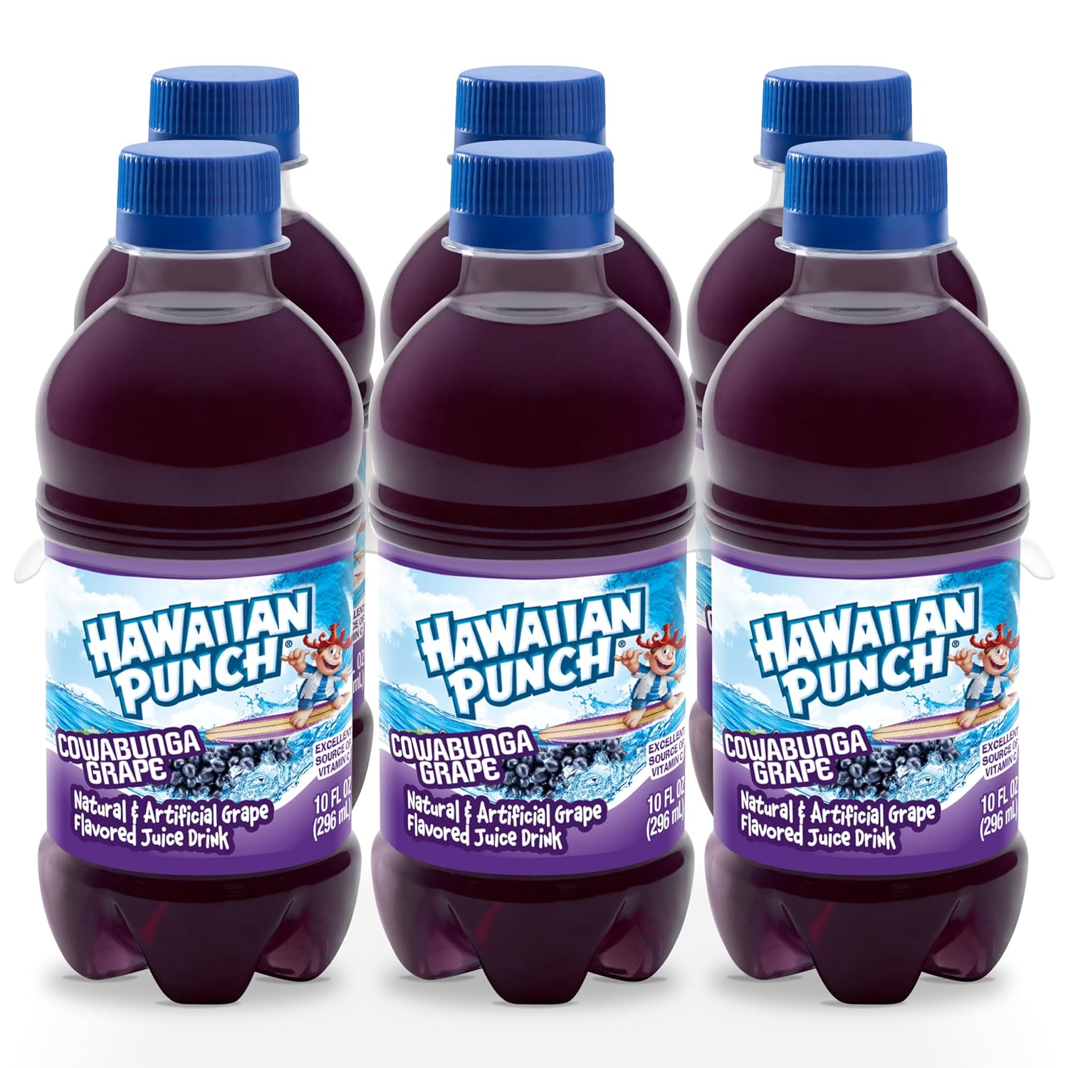 Hawaiian Punch Polar Blast Fruit Juice Drink, 10 Fl Oz Bottles, 24 Count (4 Packs Of 6), Ready-to-drink, On-the-go, Caffeine-free, Carbonation-free, Gluten-free, Excellent Source Of Vitamin C