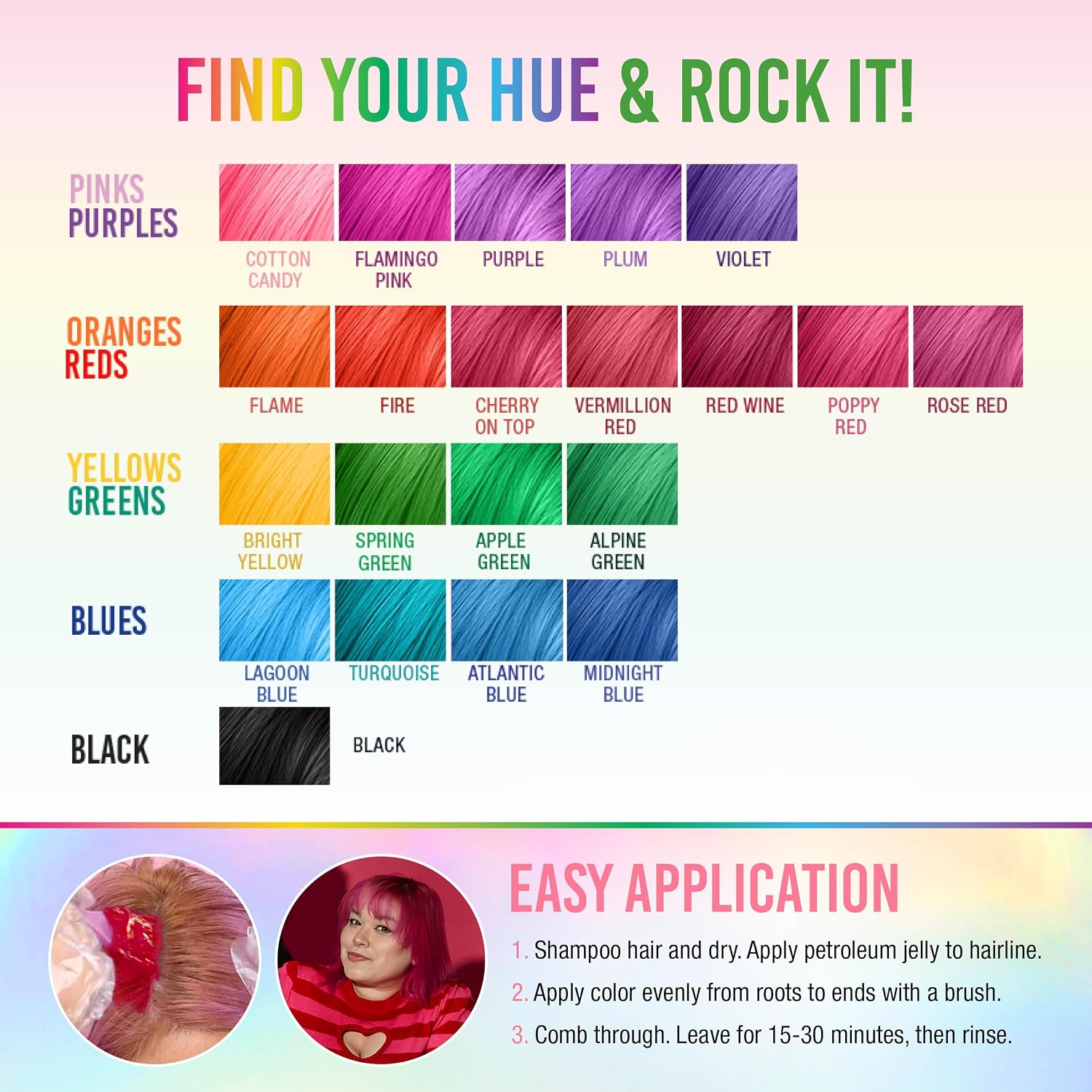 Punky Colour Flamingo Pink Semi Permanent Hair Color – Vibrant Pink Hair Dye, Vegan & Cruelty-Free Conditioning Formula, Lasts Up to 35 Washes, 3.5 fl oz